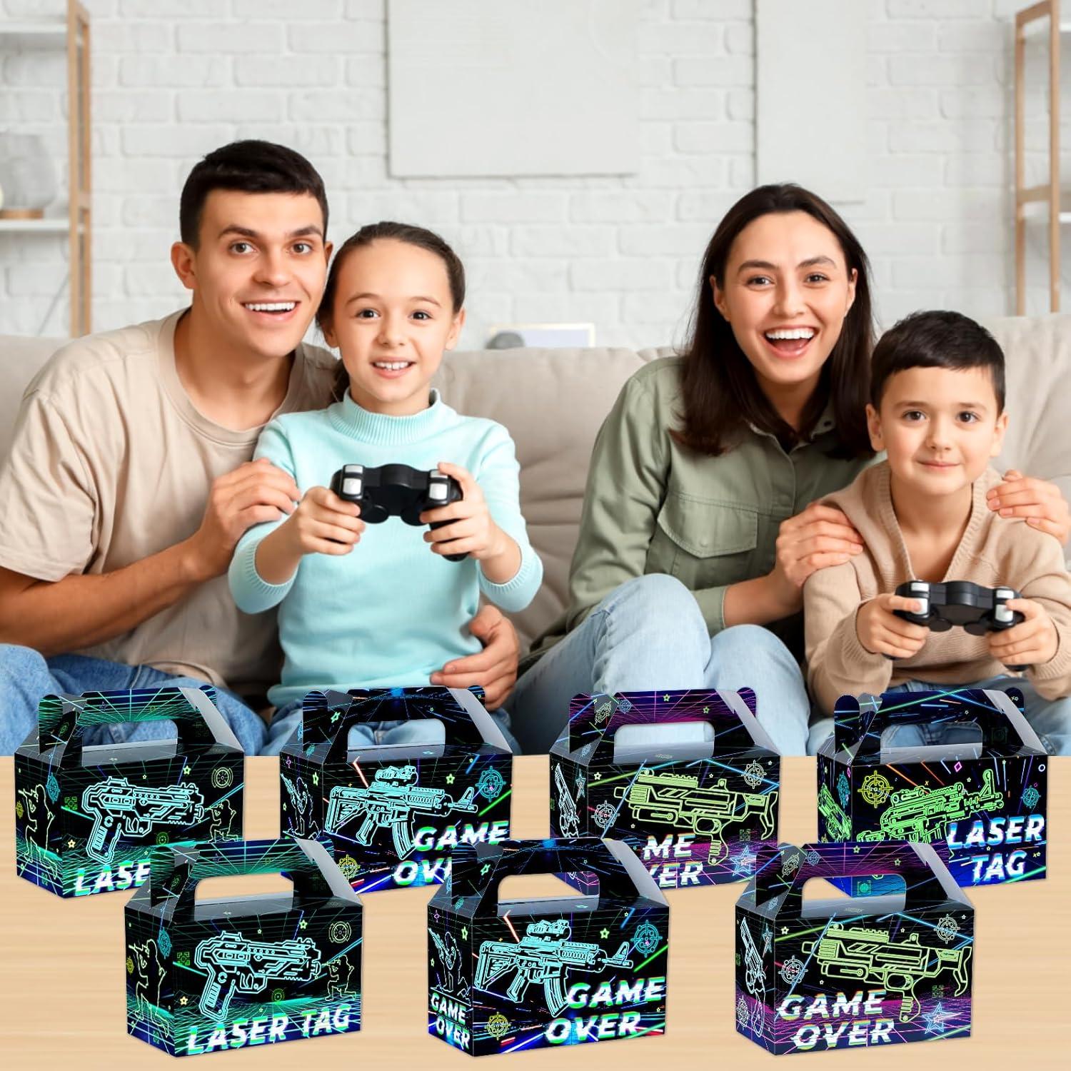 12 Cajas de Regalo Neon Laser Tag 15x7.6x9.1 cm