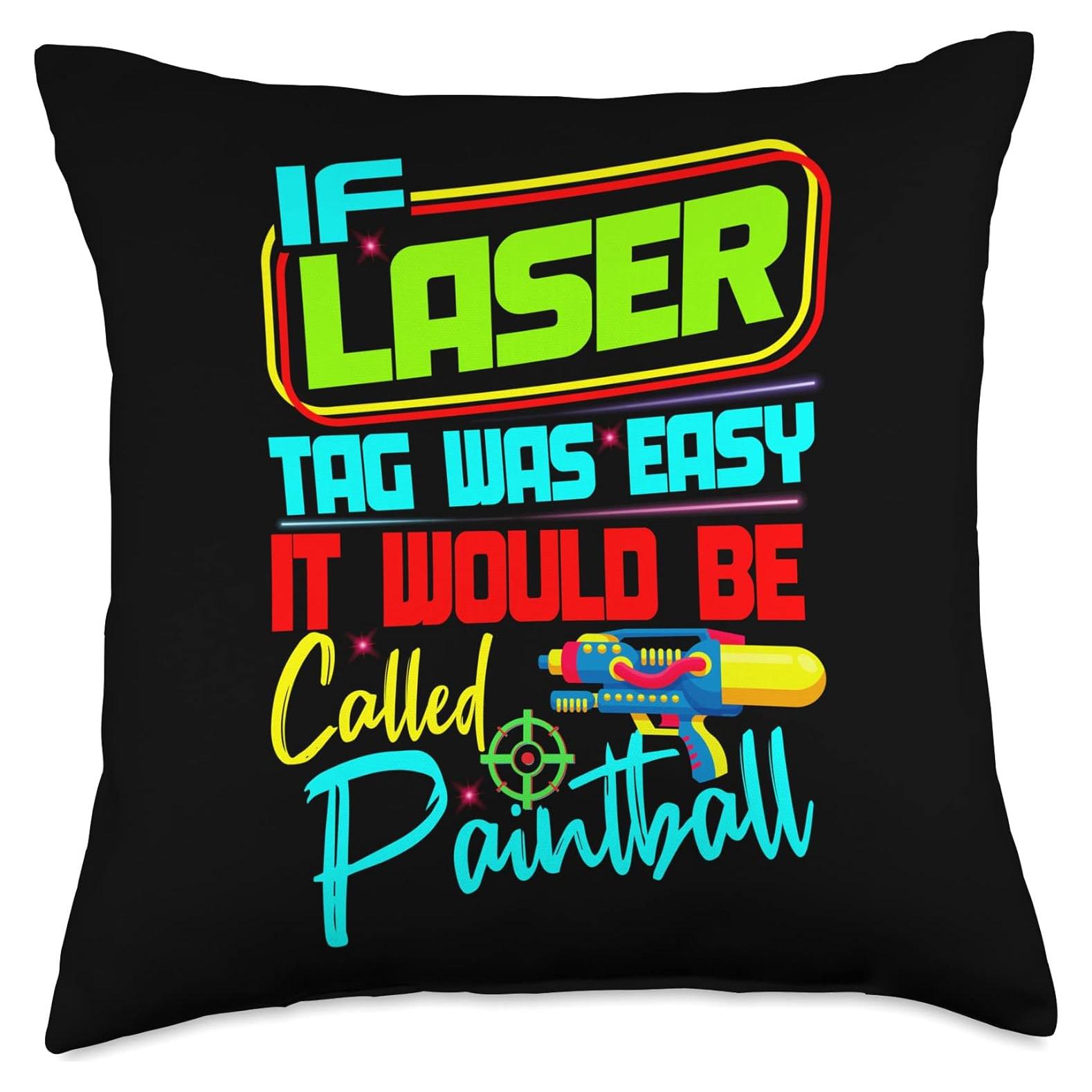 Cojín Lazer Tag 18x18 Multicolor Colección Divertidos