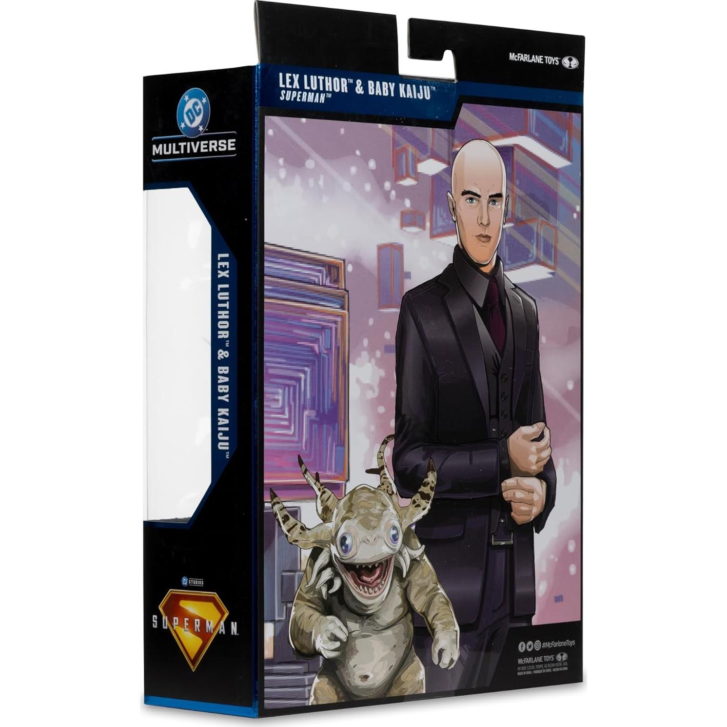 Figura de acción Lex Luthor y Baby Kaiju McFarlane 18 cm