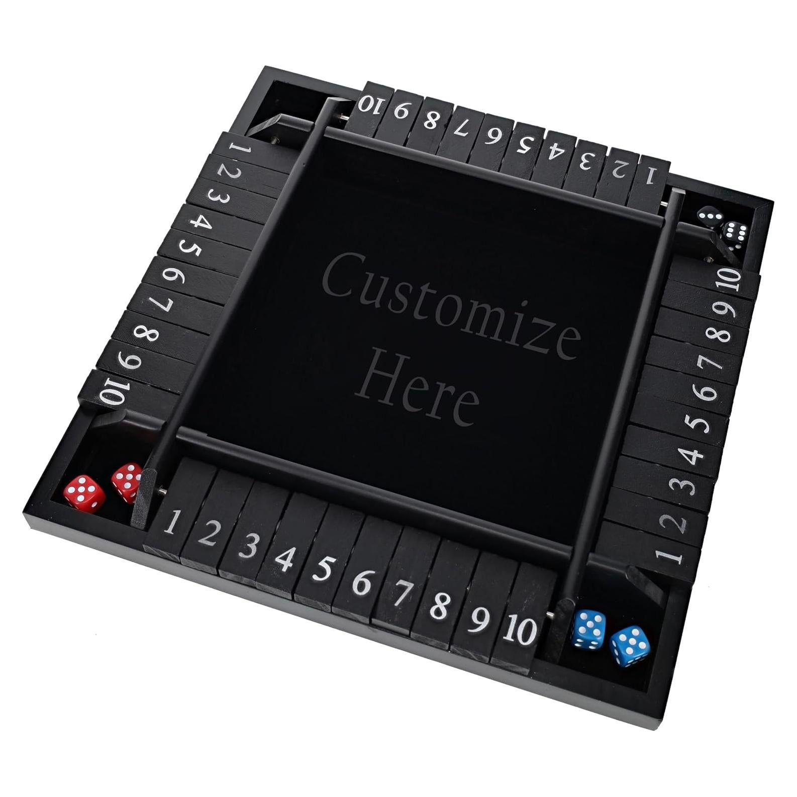 Juego de Mesa Shut The Box Personalizado 4 Jugadores 21.6 cm