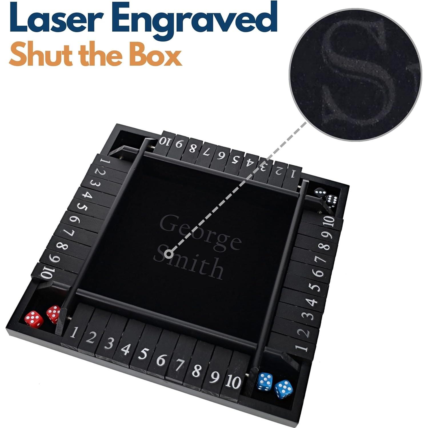 Juego de Mesa Shut The Box Personalizado 4 Jugadores 21.6 cm