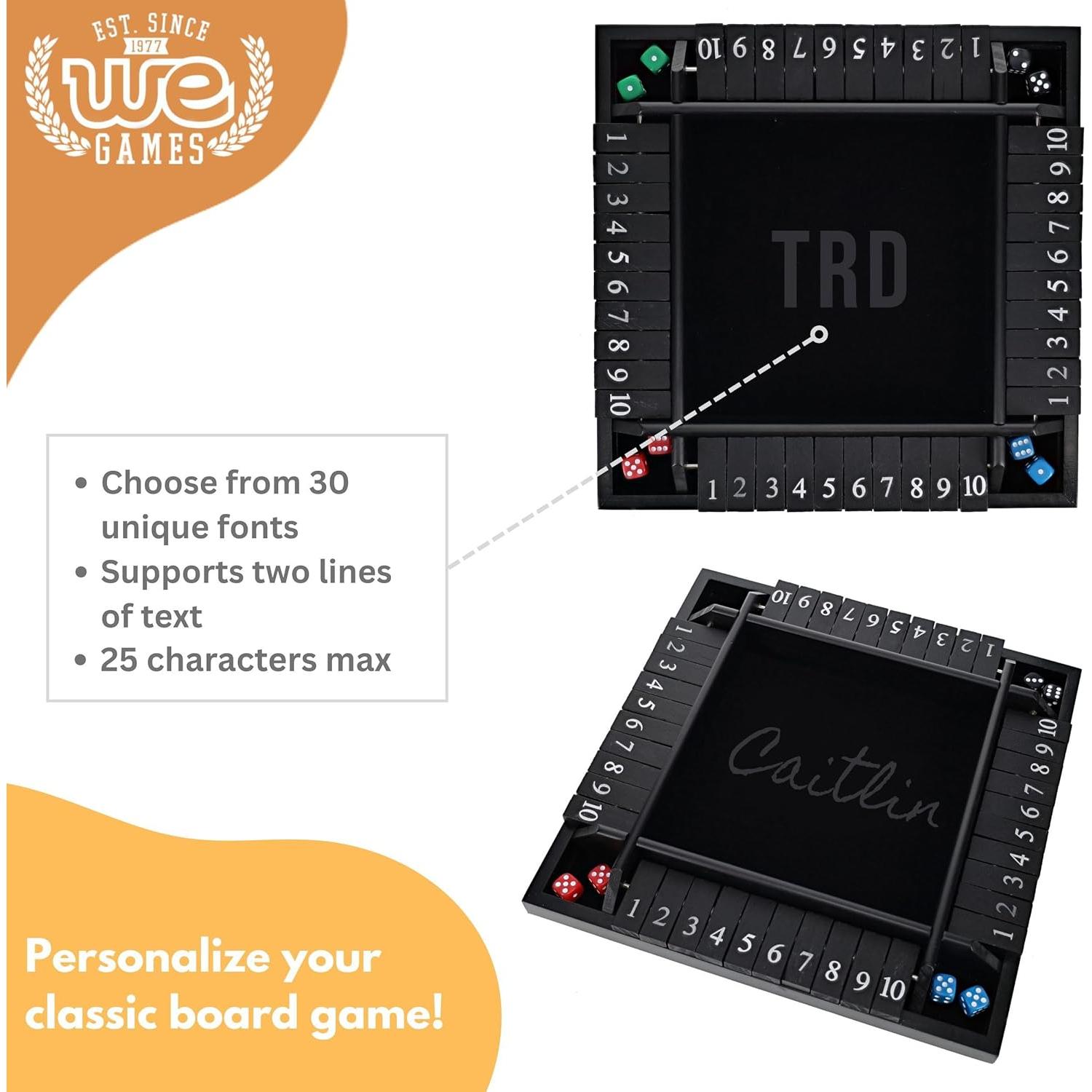 Juego de Mesa Shut The Box Personalizado 4 Jugadores 21.6 cm