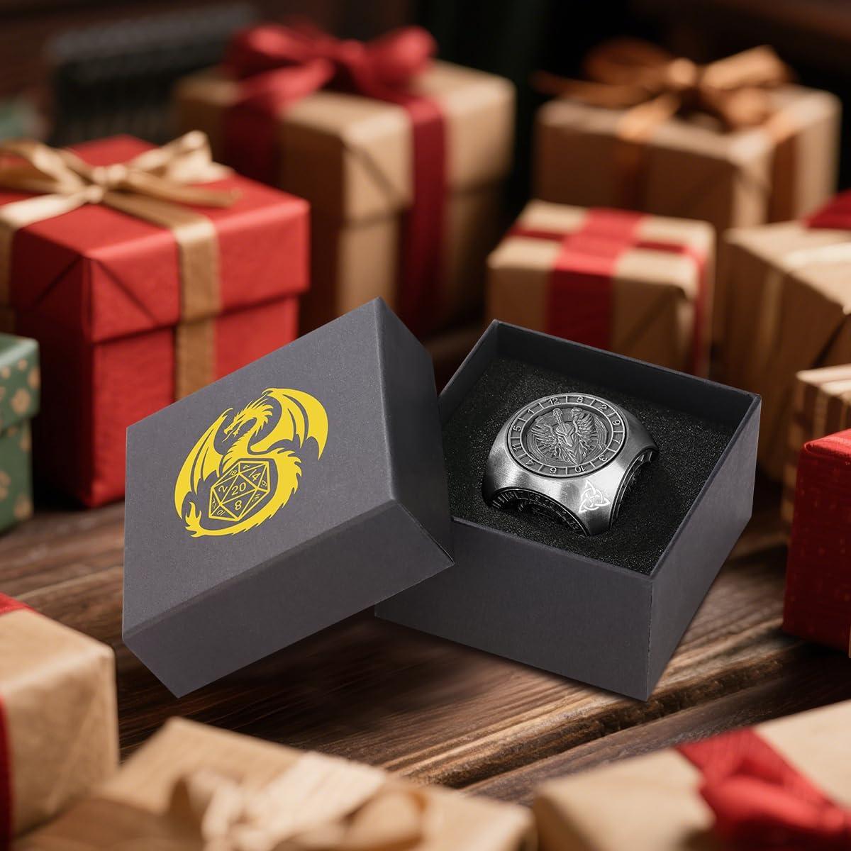 Set de Dados Giratorios DND Metálicos 7-en-1 con Caja Regalo