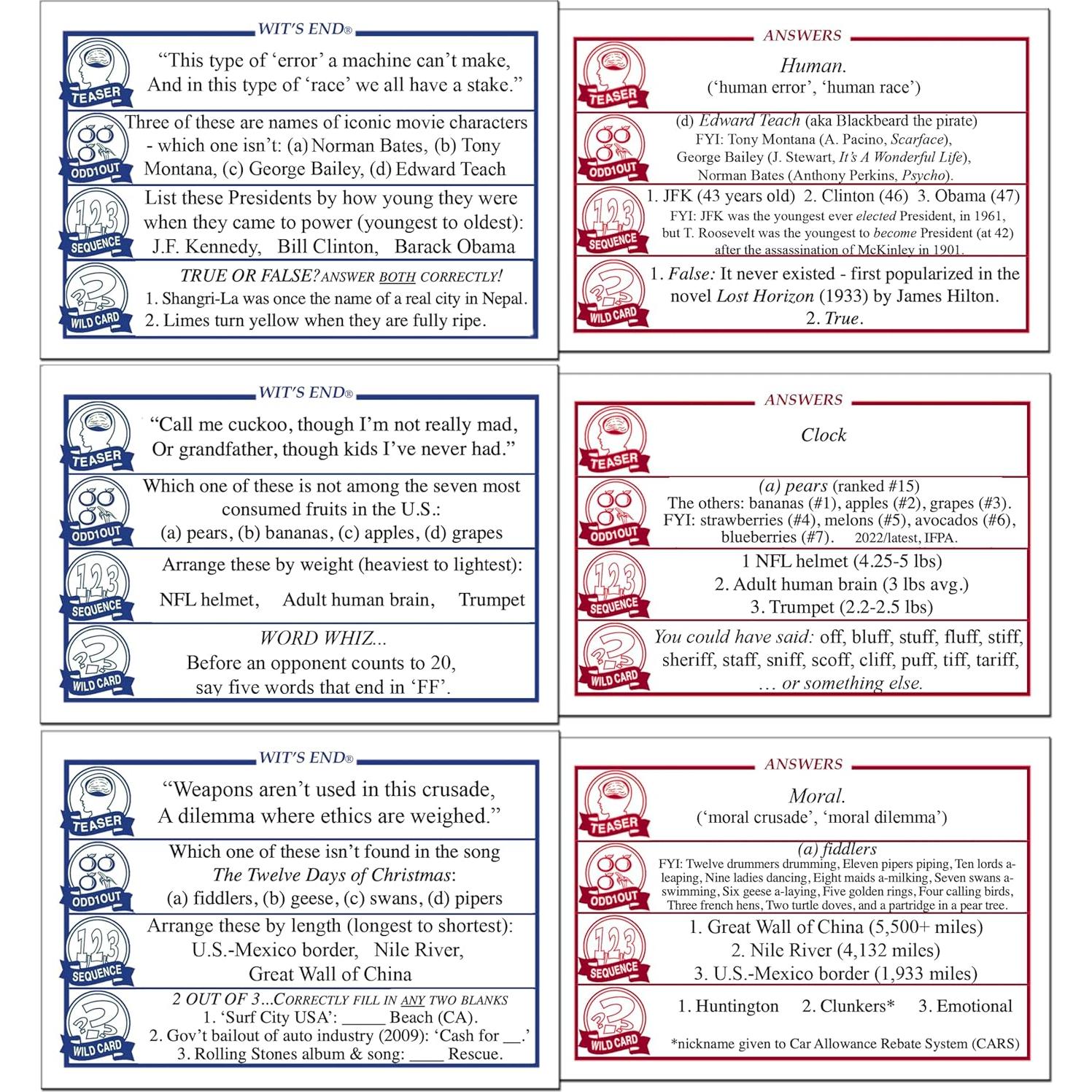 Juego de Trivia Wit's End - GDG Games - 2 a 6 jugadores