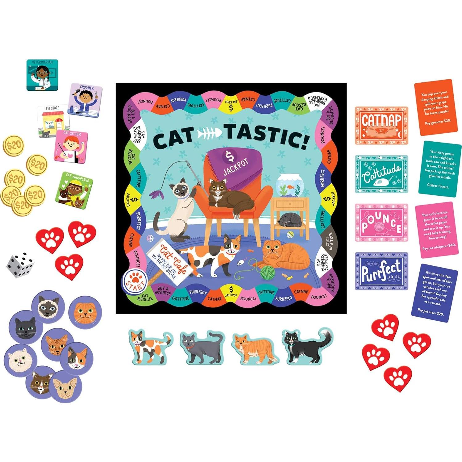 Juego de Mesa Cat-Tastic! Mudpuppy - Para 2-4 Jugadores, 6+ Años
