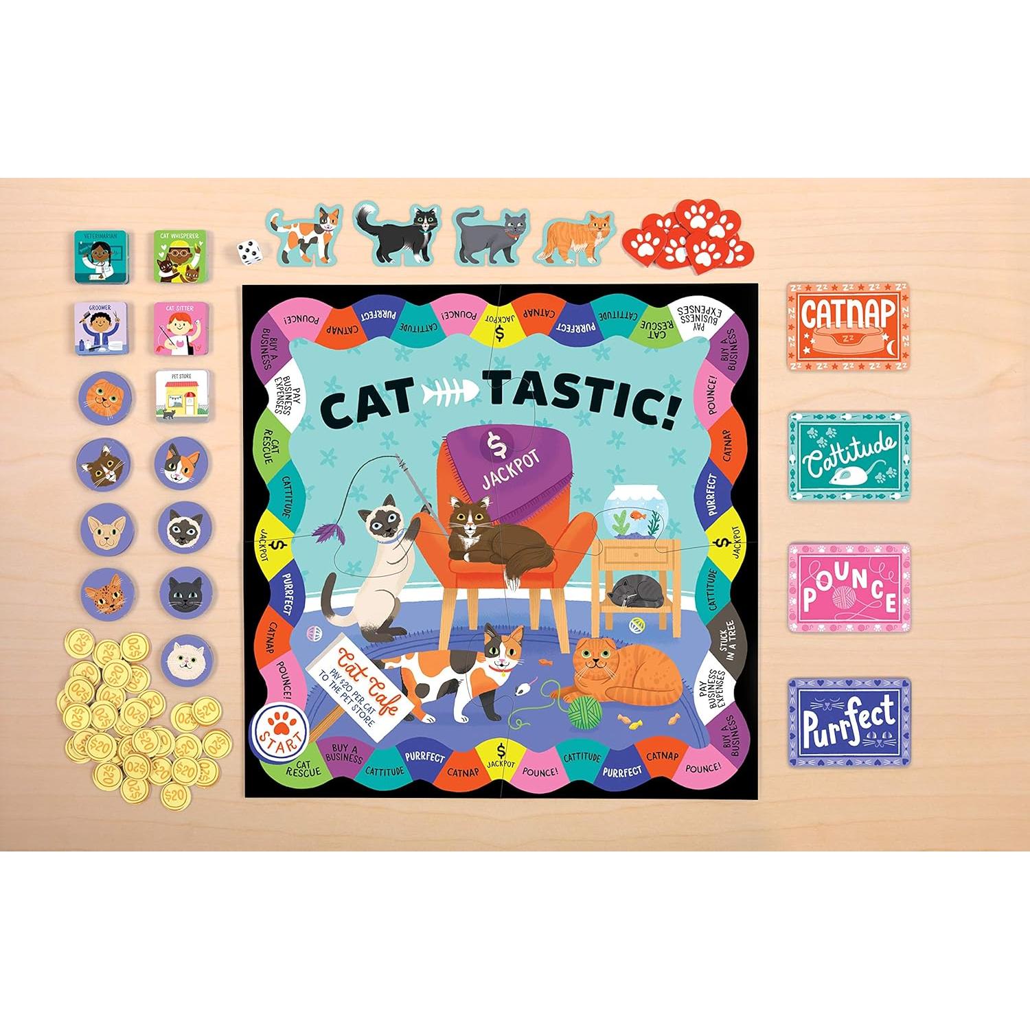 Juego de Mesa Cat-Tastic! Mudpuppy - Para 2-4 Jugadores, 6+ Años