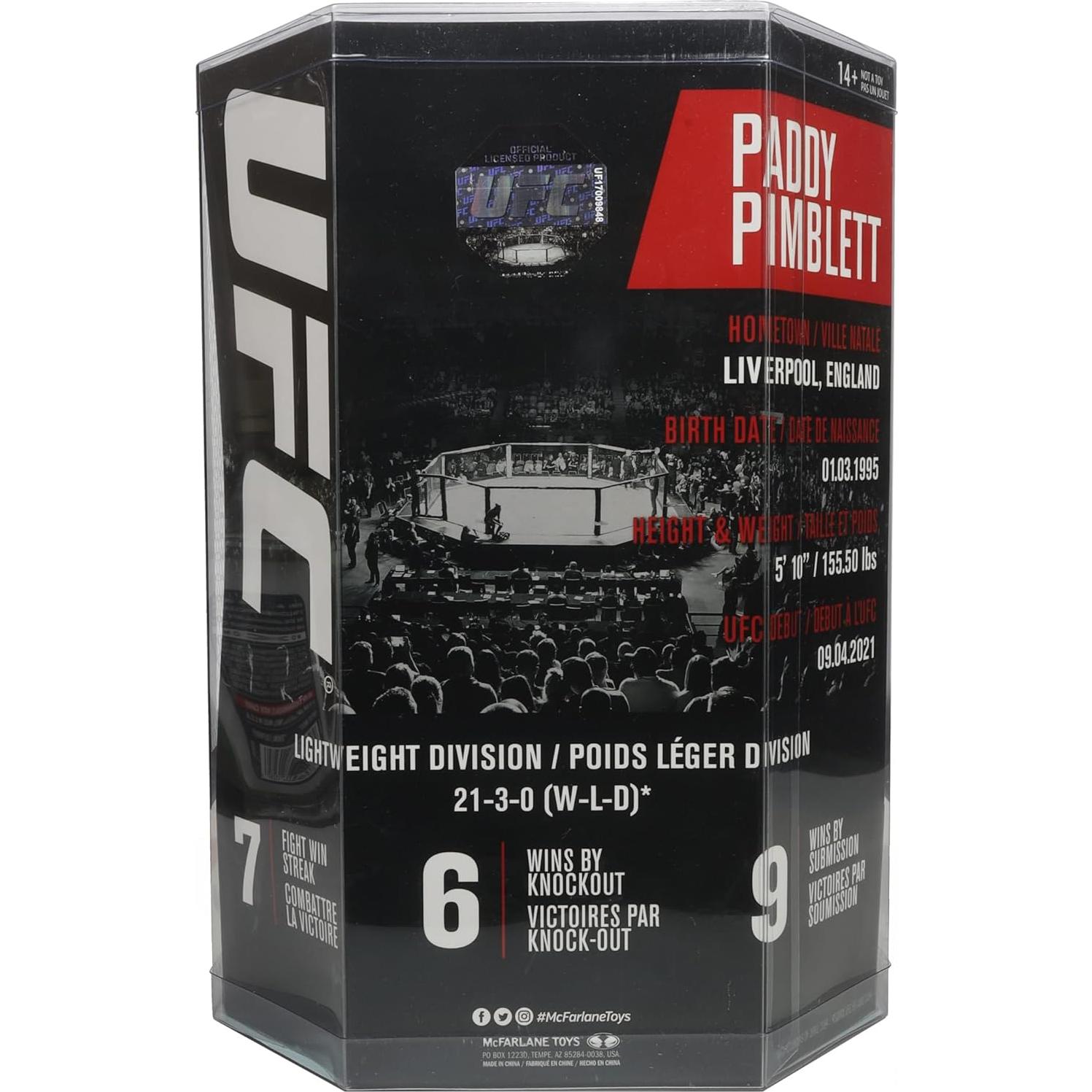 Figura UFC Paddy Pimblett 18cm McFarlane Toys Detallada