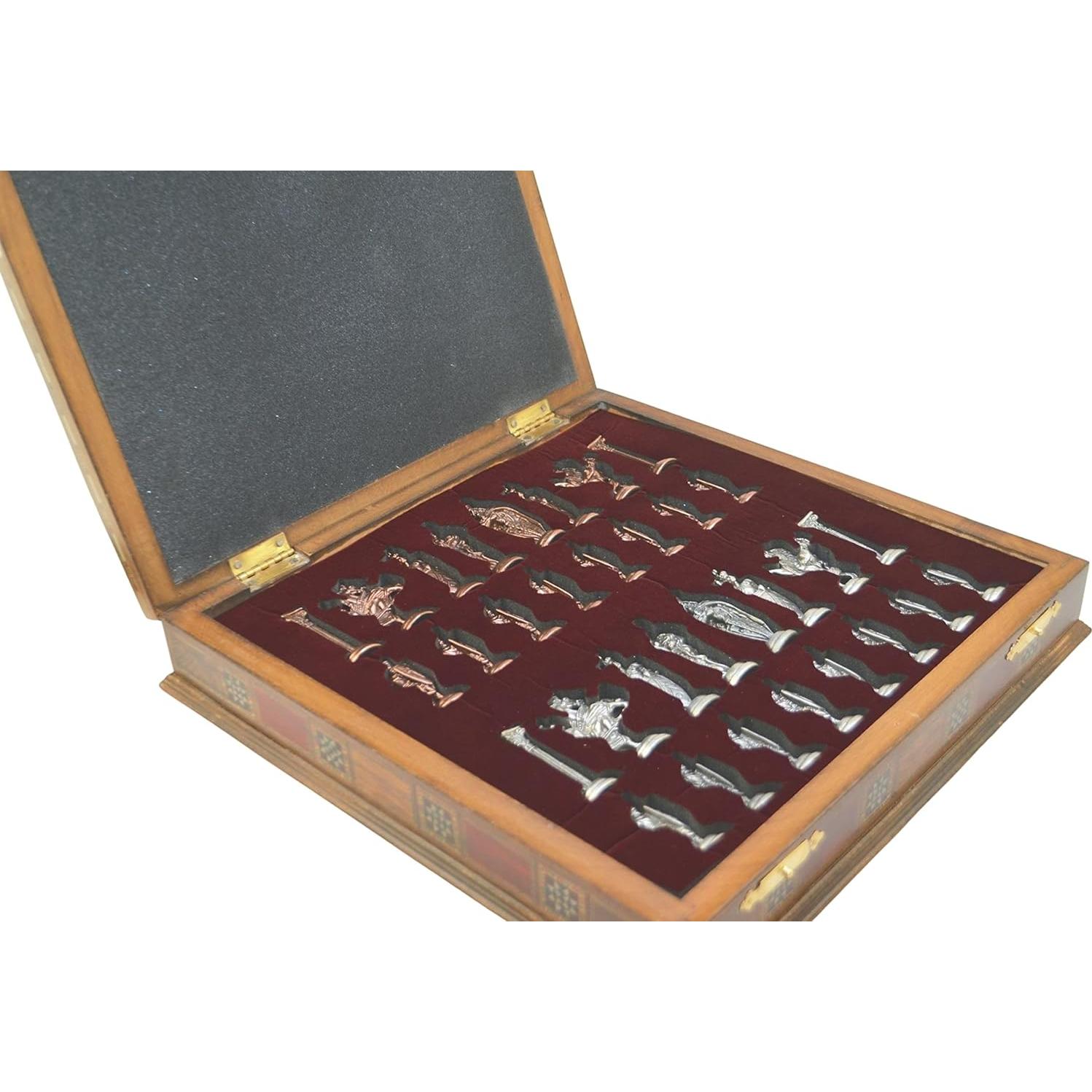 Juego de Ajedrez Antiguo de Metal Cobre Británico 8.5cm