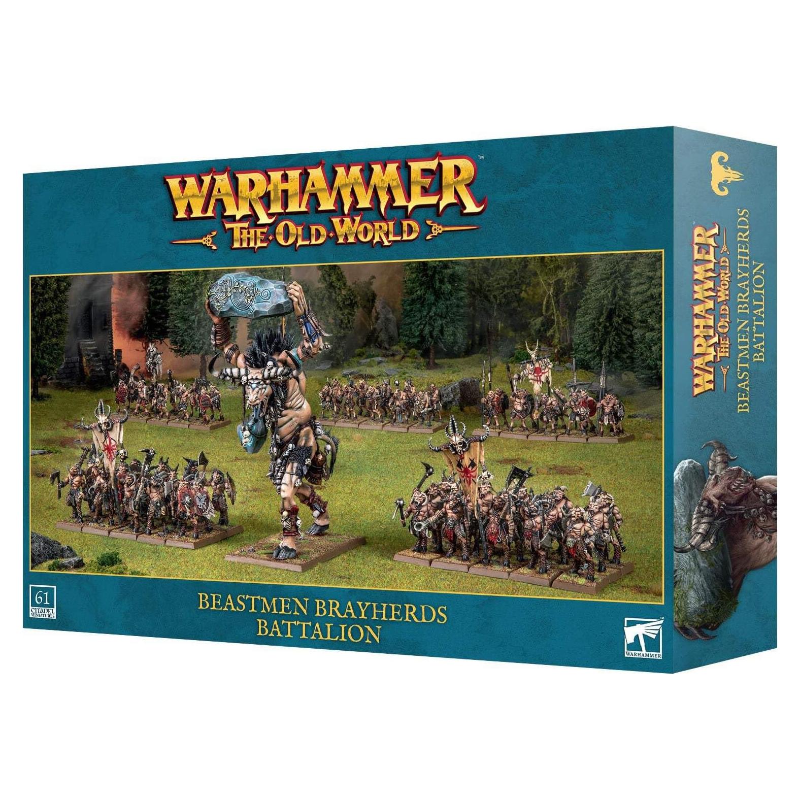 Warhammer El Viejo Mundo - Batallón Brayherds Bestias 61 Miniaturas