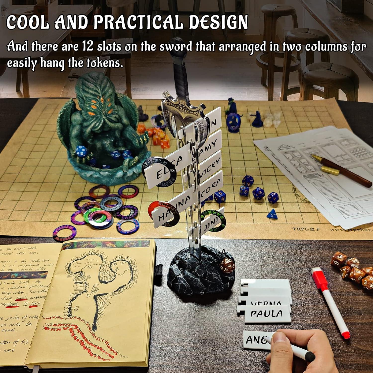 Rastreador de Iniciativa CZYY con 12 Banderas Borrables para RPG