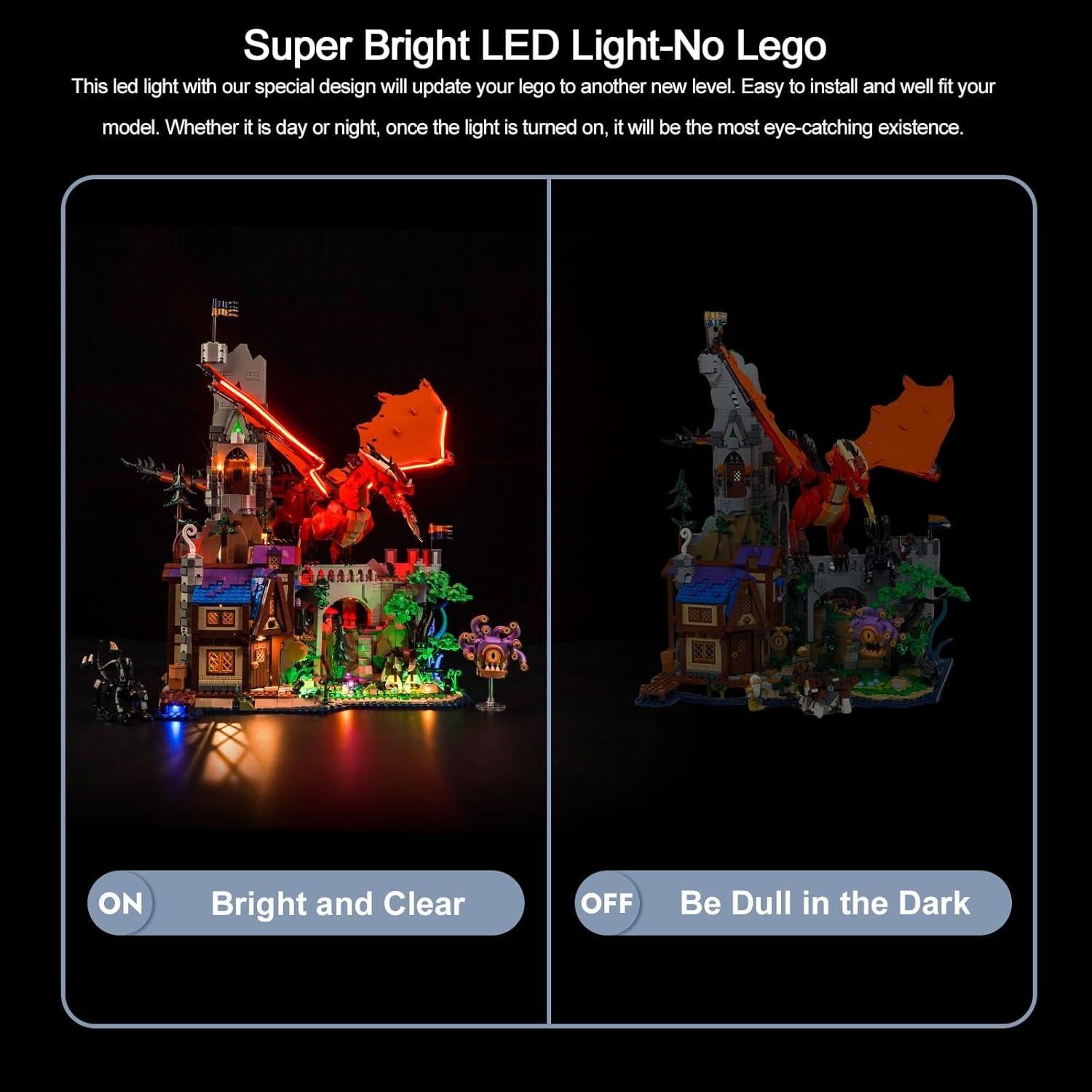 Kit de Luces LED BrickBling para Lego Cuento Dragón Rojo