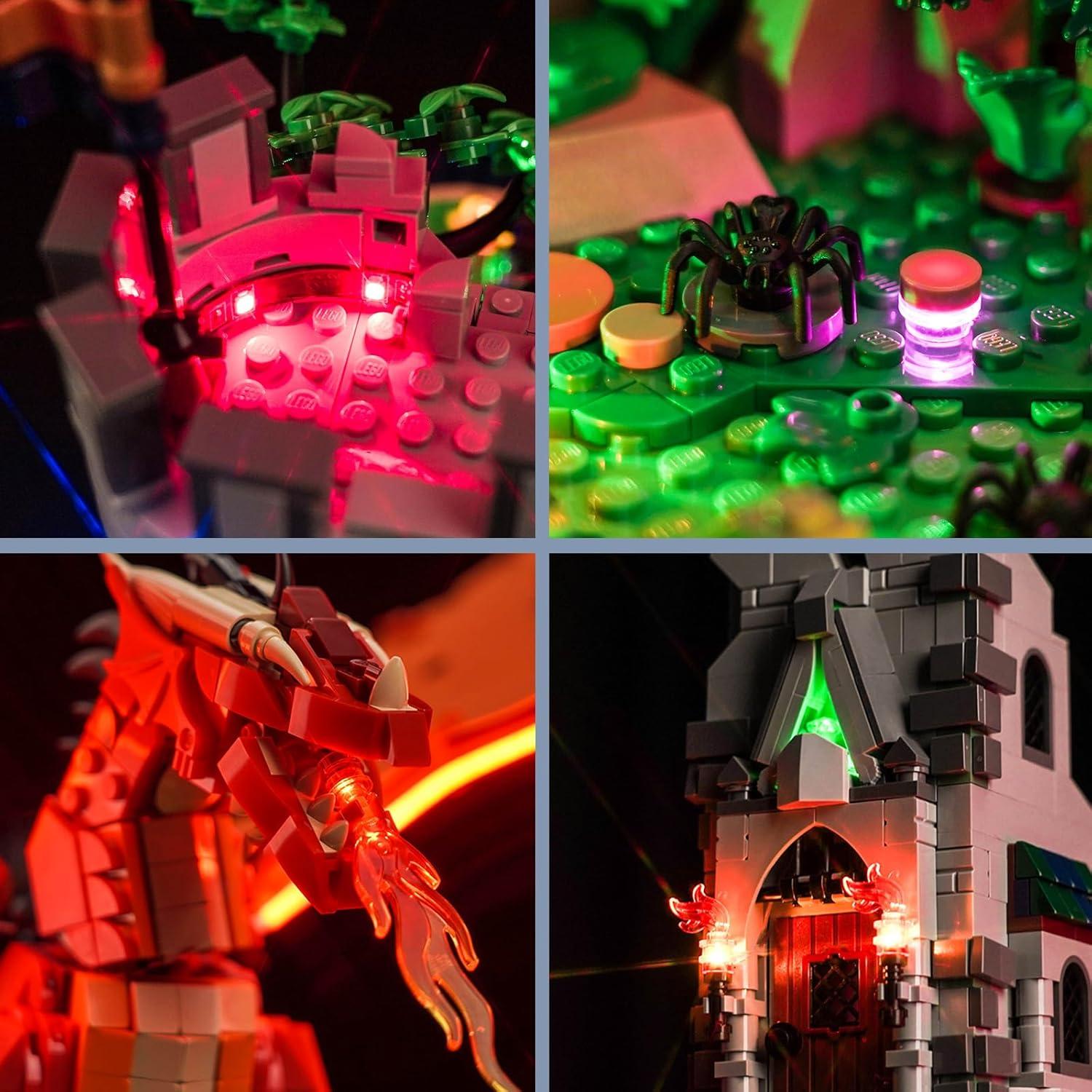 Kit de Luces LED BrickBling para Lego Cuento Dragón Rojo
