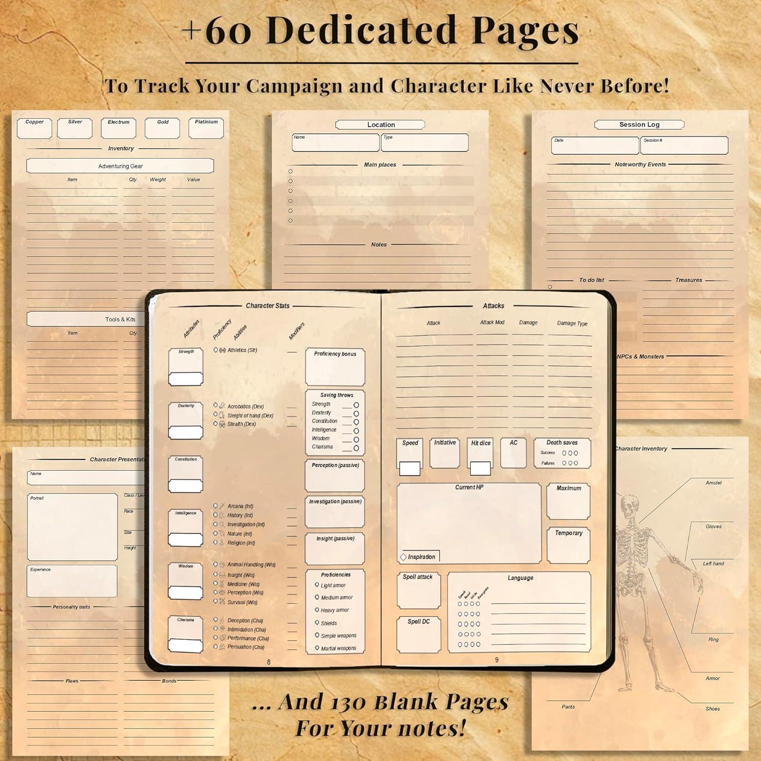 Diario D&D First Reign con tapa dura 3D y 150 pegatinas