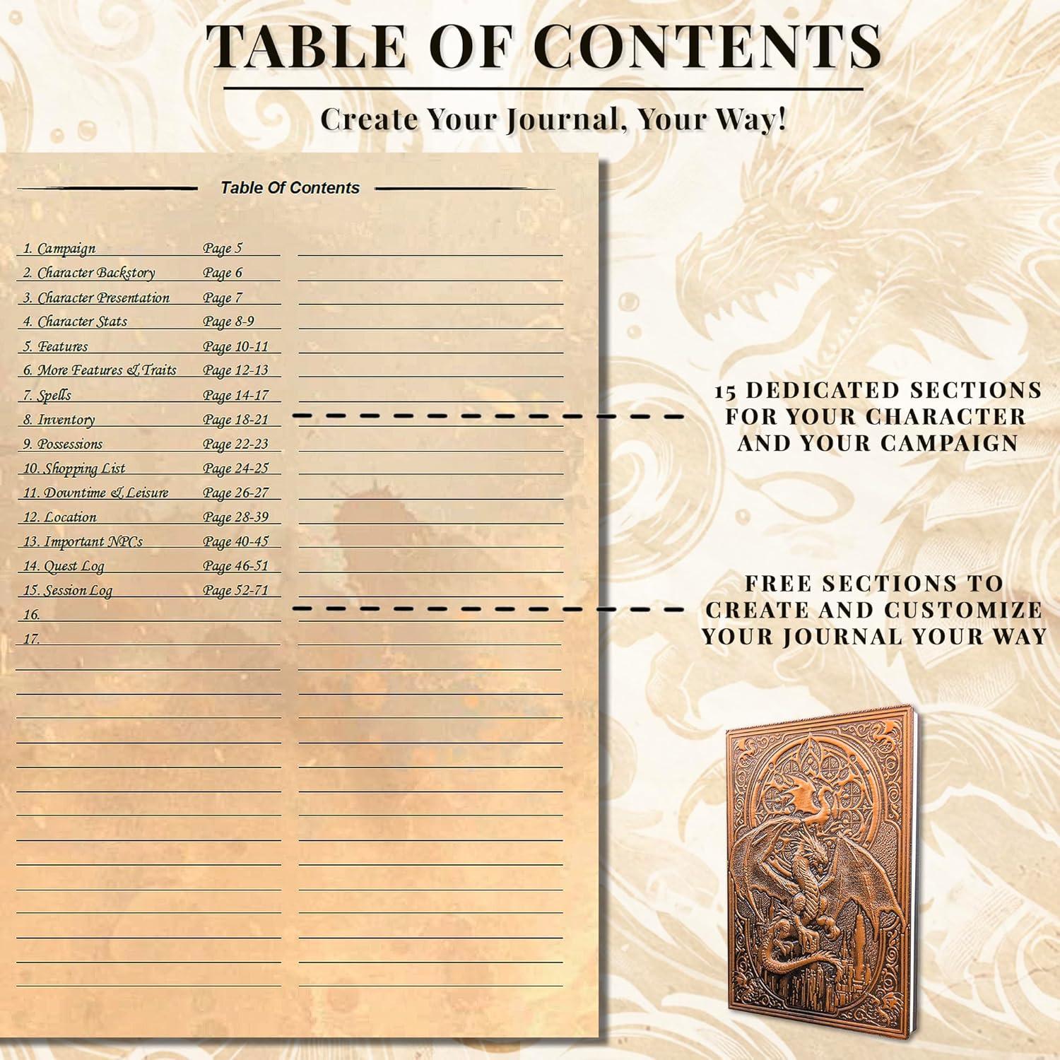 Diario D&D First Reign con tapa dura 3D y 150 pegatinas