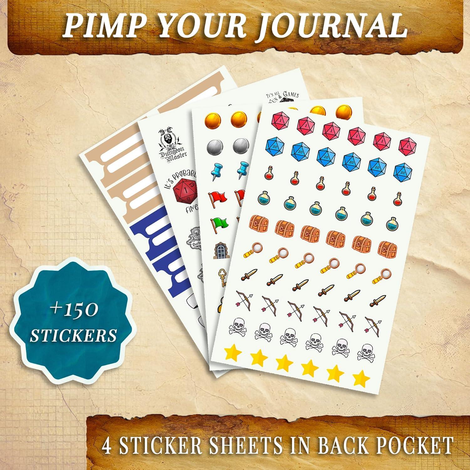 Diario D&D First Reign con tapa dura 3D y 150 pegatinas