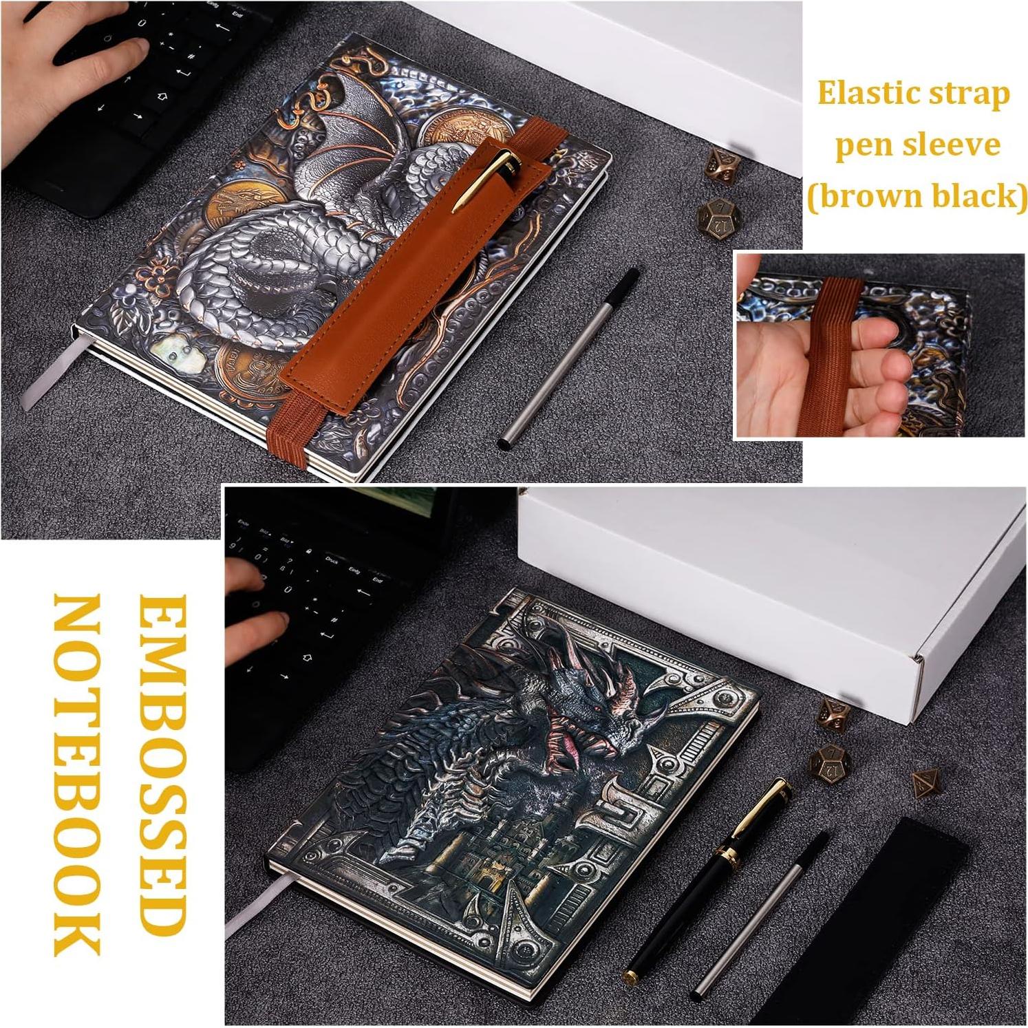 Cuadernos de Cuero Embosado FEIDIAO A5 Dragón - 2 Pcs