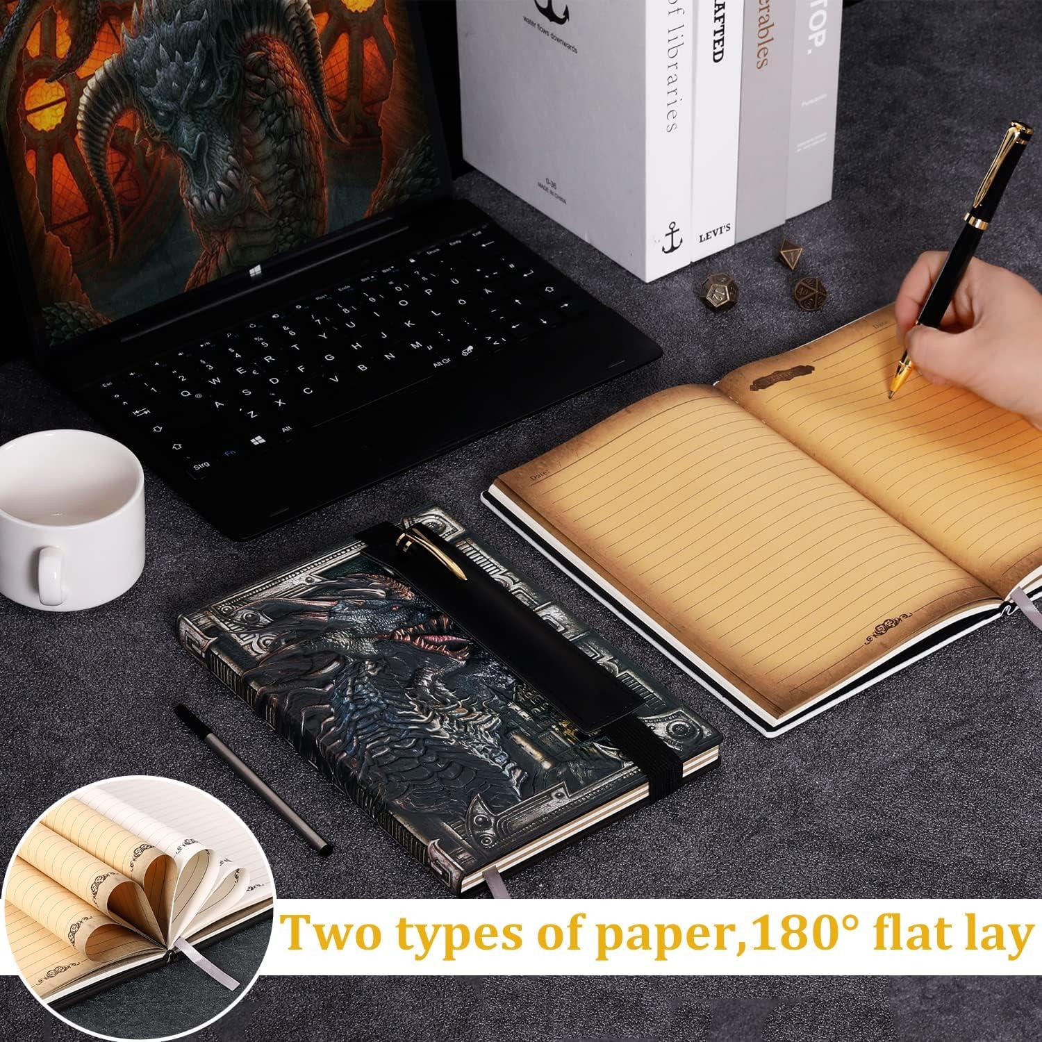 Cuadernos de Cuero Embosado FEIDIAO A5 Dragón - 2 Pcs