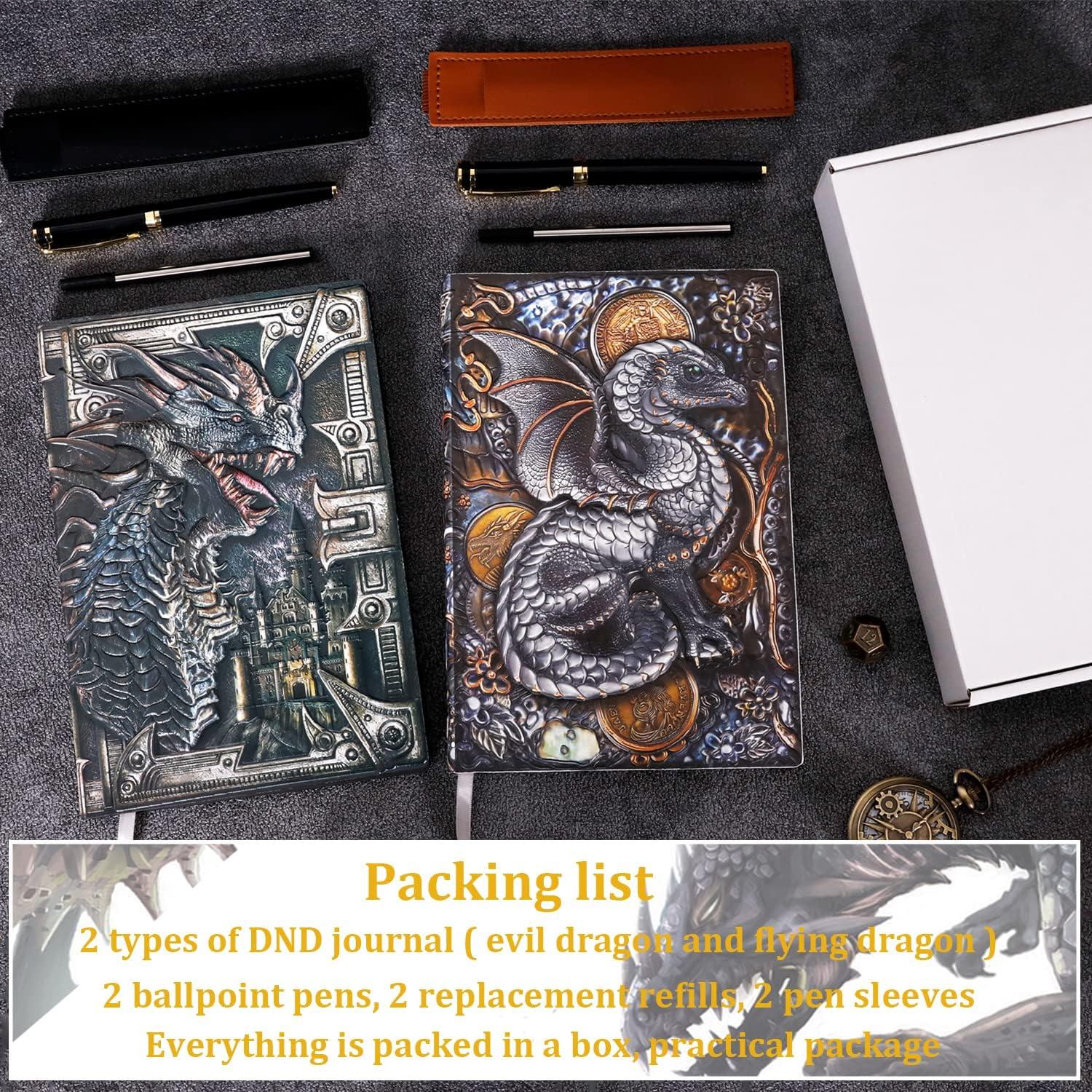 Cuadernos de Cuero Embosado FEIDIAO A5 Dragón - 2 Pcs