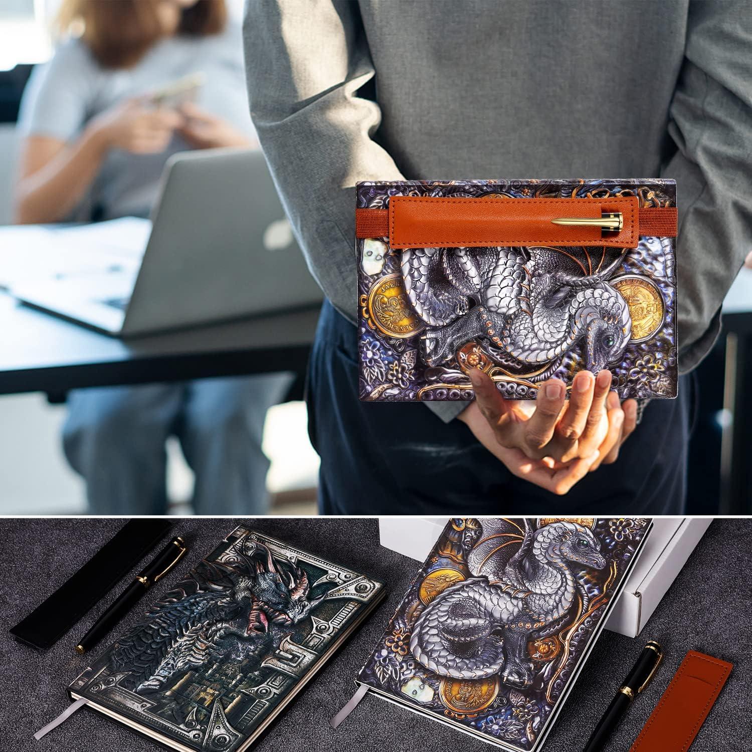 Cuadernos de Cuero Embosado FEIDIAO A5 Dragón - 2 Pcs