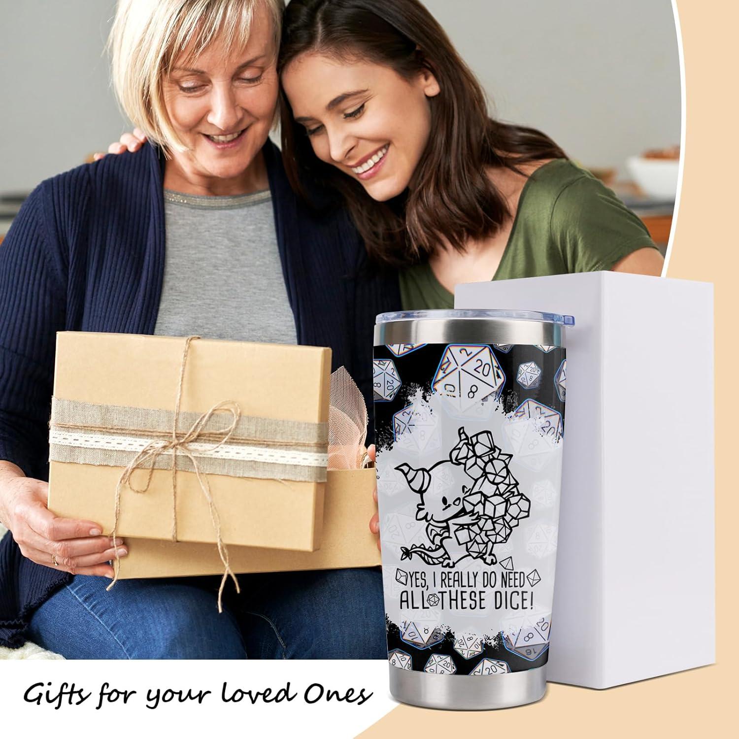 Dungeons & Dragons Gifts - DND 20oz Stainless Steel Insulated Tumbler with Lid and Straw,Dungeon Master Gifts for RPG Gamer Fans - Great Gift for DnD Lovers (Yes,i really do need)