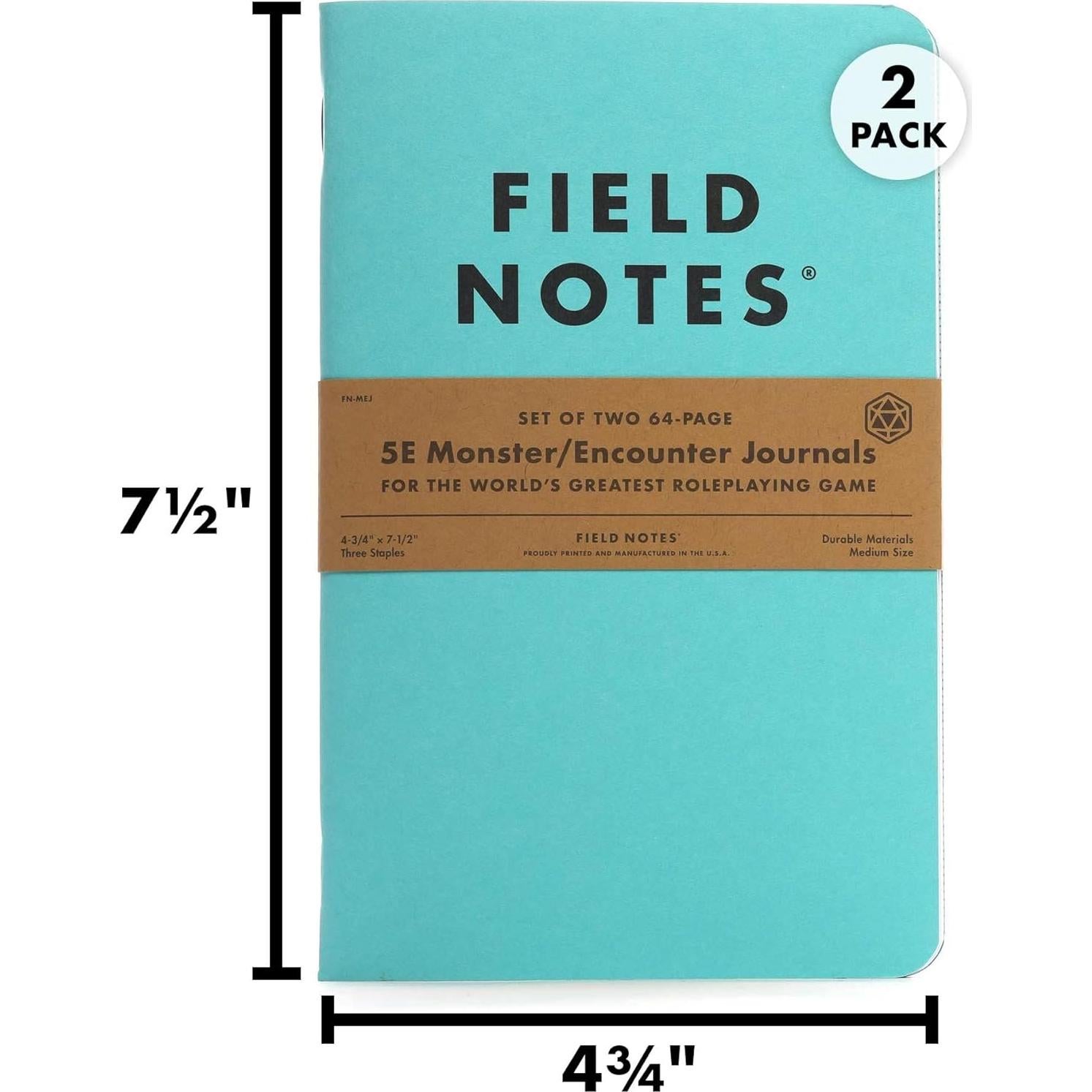 Diario de Monstruos y Encuentros 5E Notas de Campo - Paquete de 2