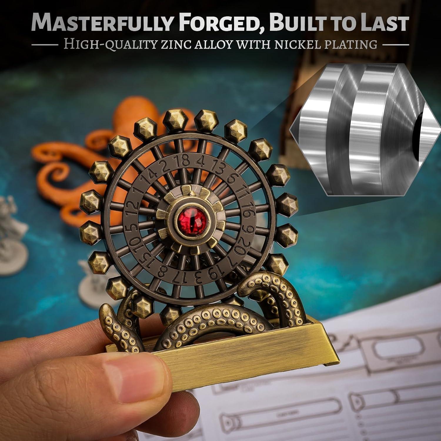 Dado Giratorio D20 CZYY Bronce - Accesorio D&D y RPG