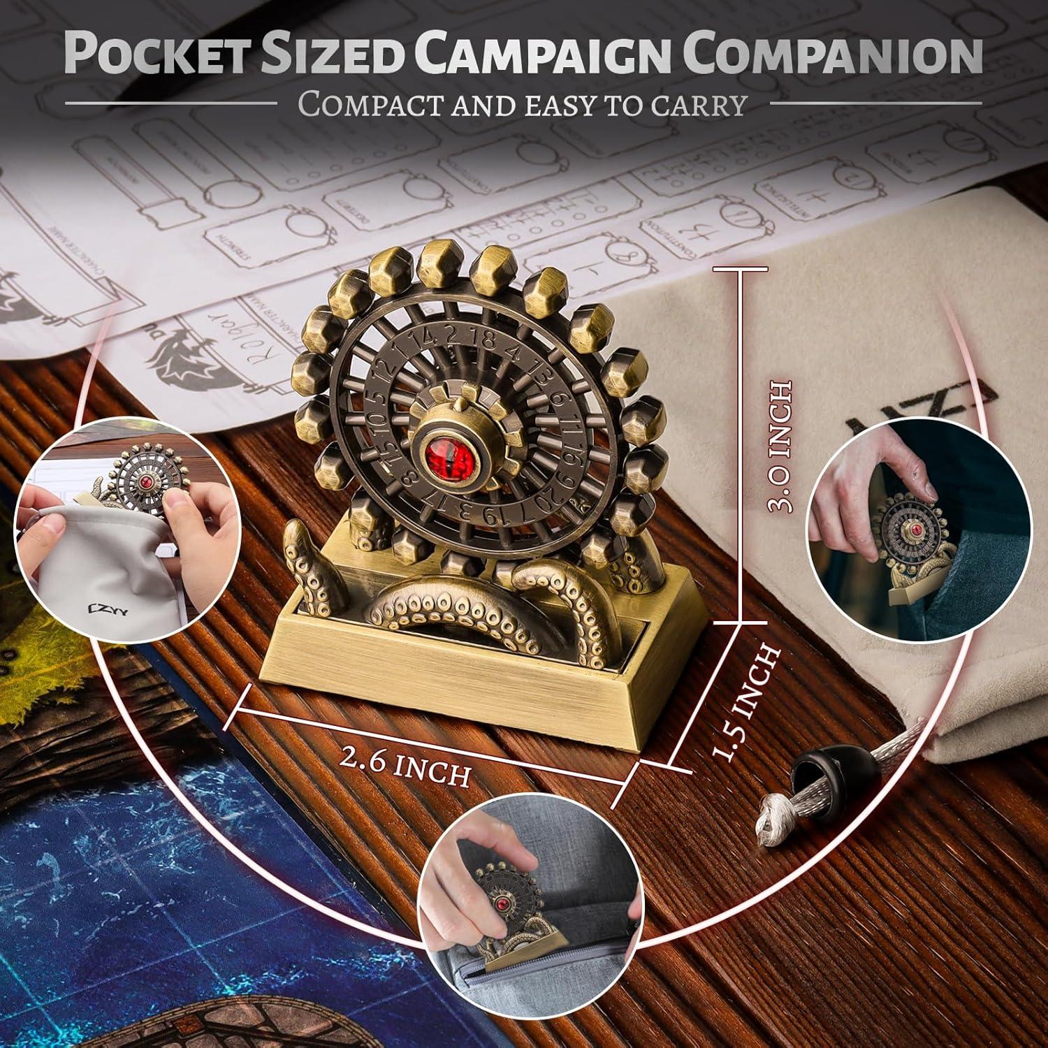 Dado Giratorio D20 CZYY Bronce - Accesorio D&D y RPG