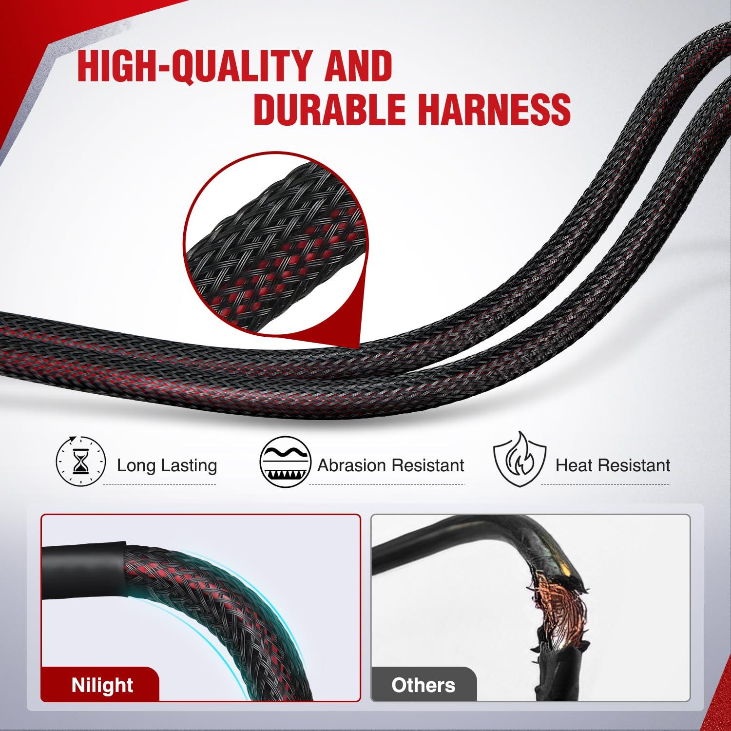 Kit Arnés de Cableado Nilight 16 AWG 2 Conectores 12V