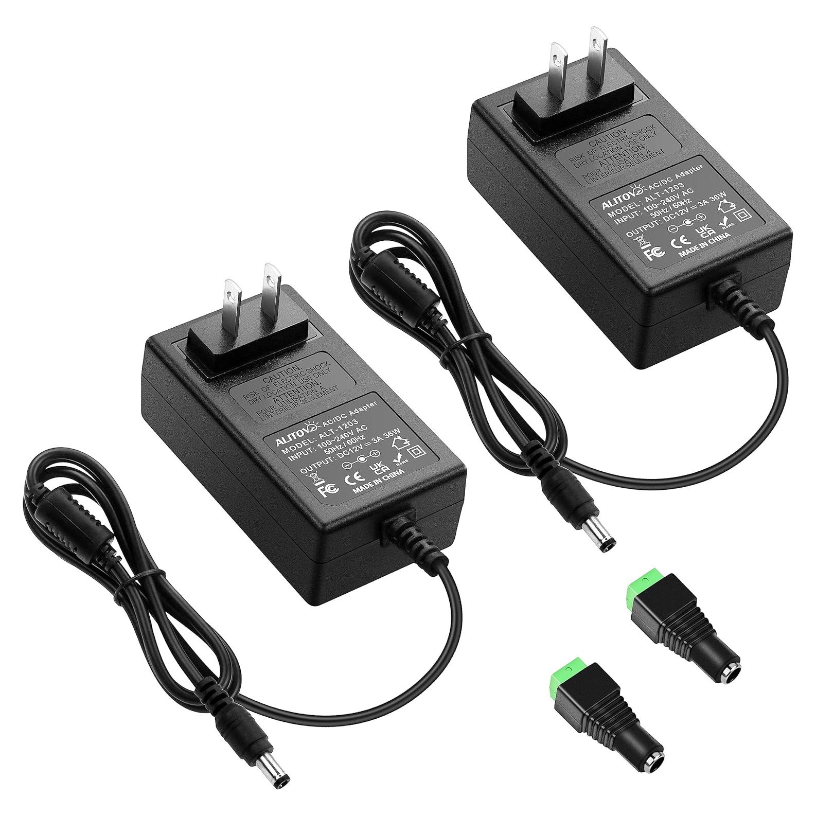 ALITOVE Adaptador AC/DC 12V 3A 36W 2-Pack para Dispositivos