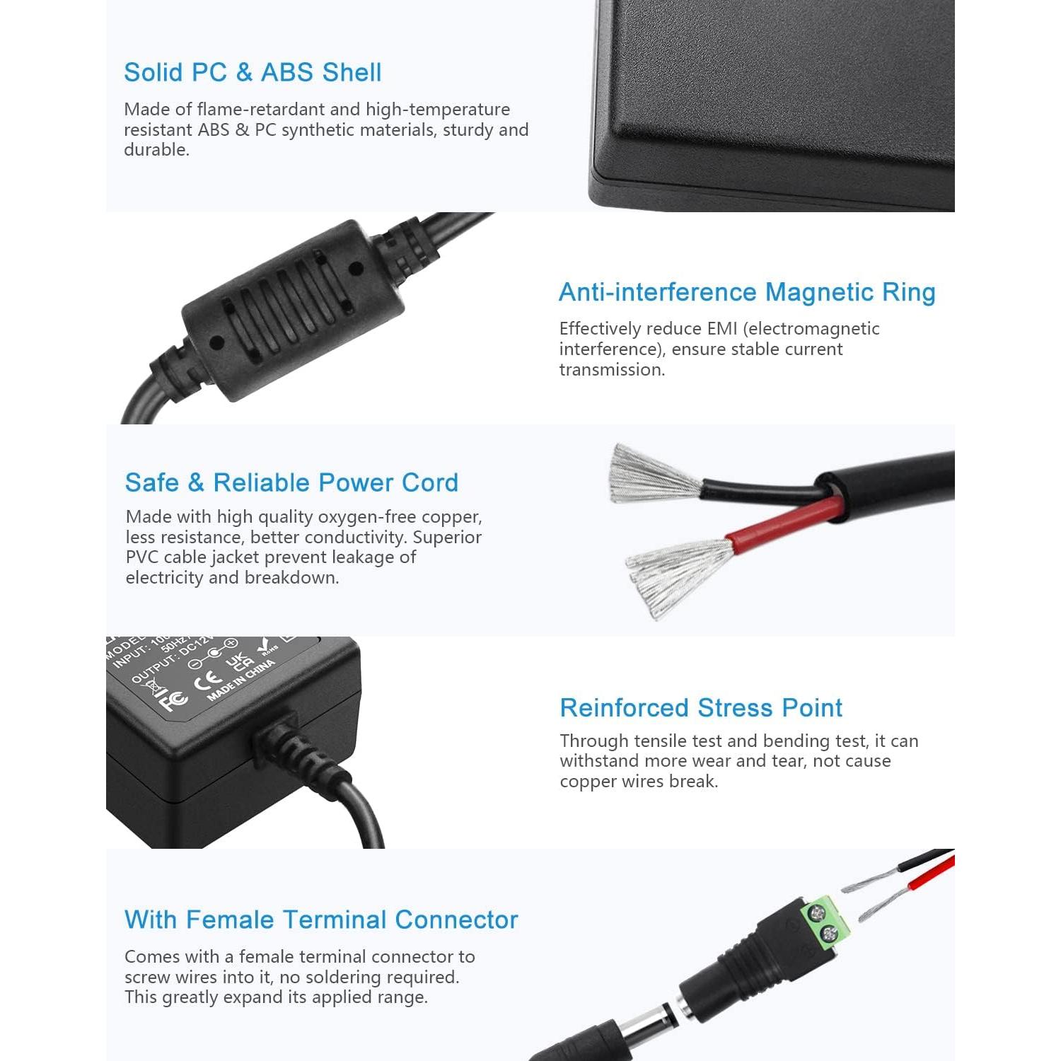 ALITOVE Adaptador AC/DC 12V 3A 36W 2-Pack para Dispositivos