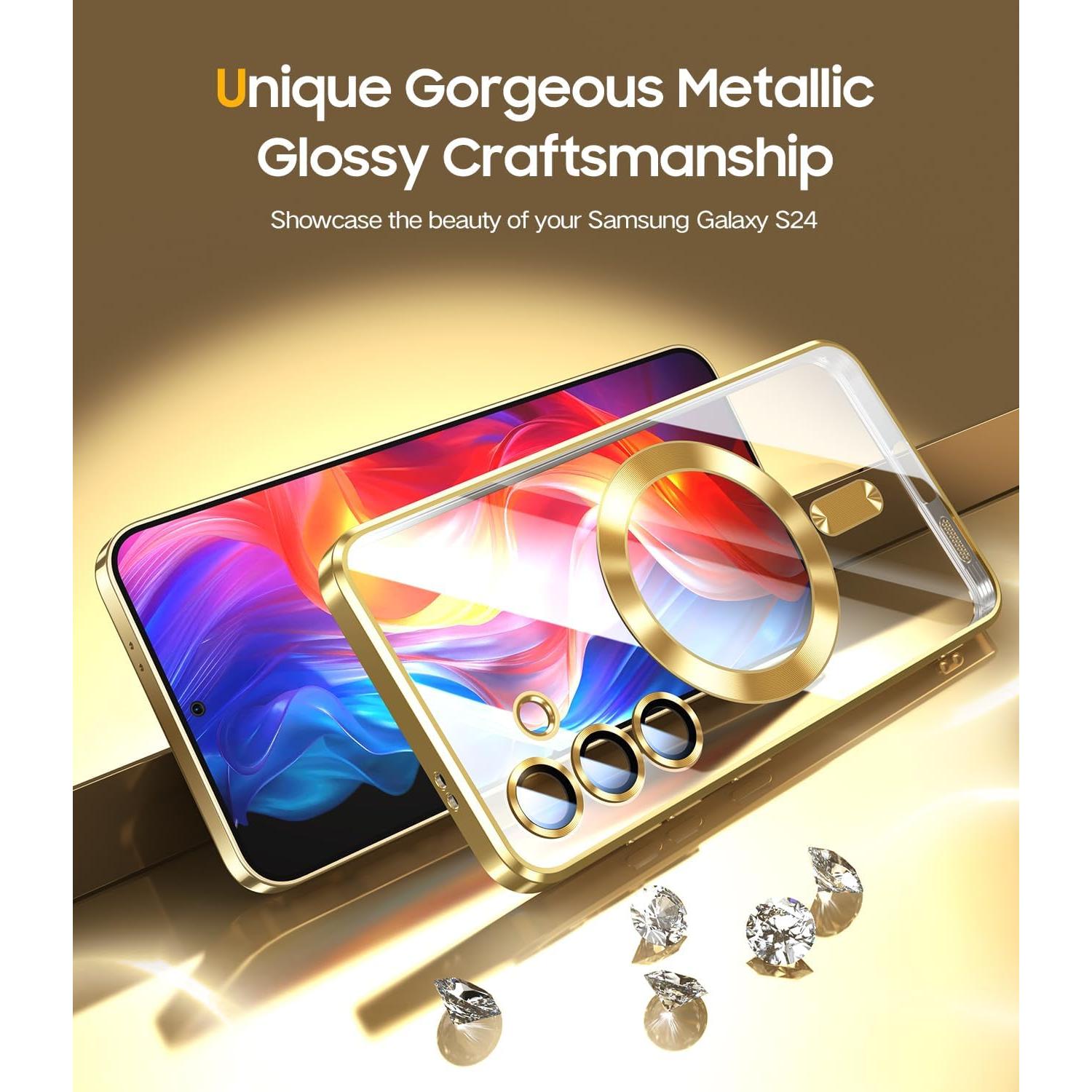 Funda JUESHITUO para Samsung Galaxy S24 con Protector de Lente