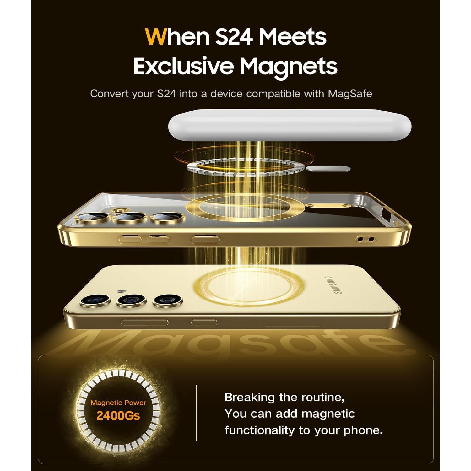 Funda JUESHITUO para Samsung Galaxy S24 con Protector de Lente