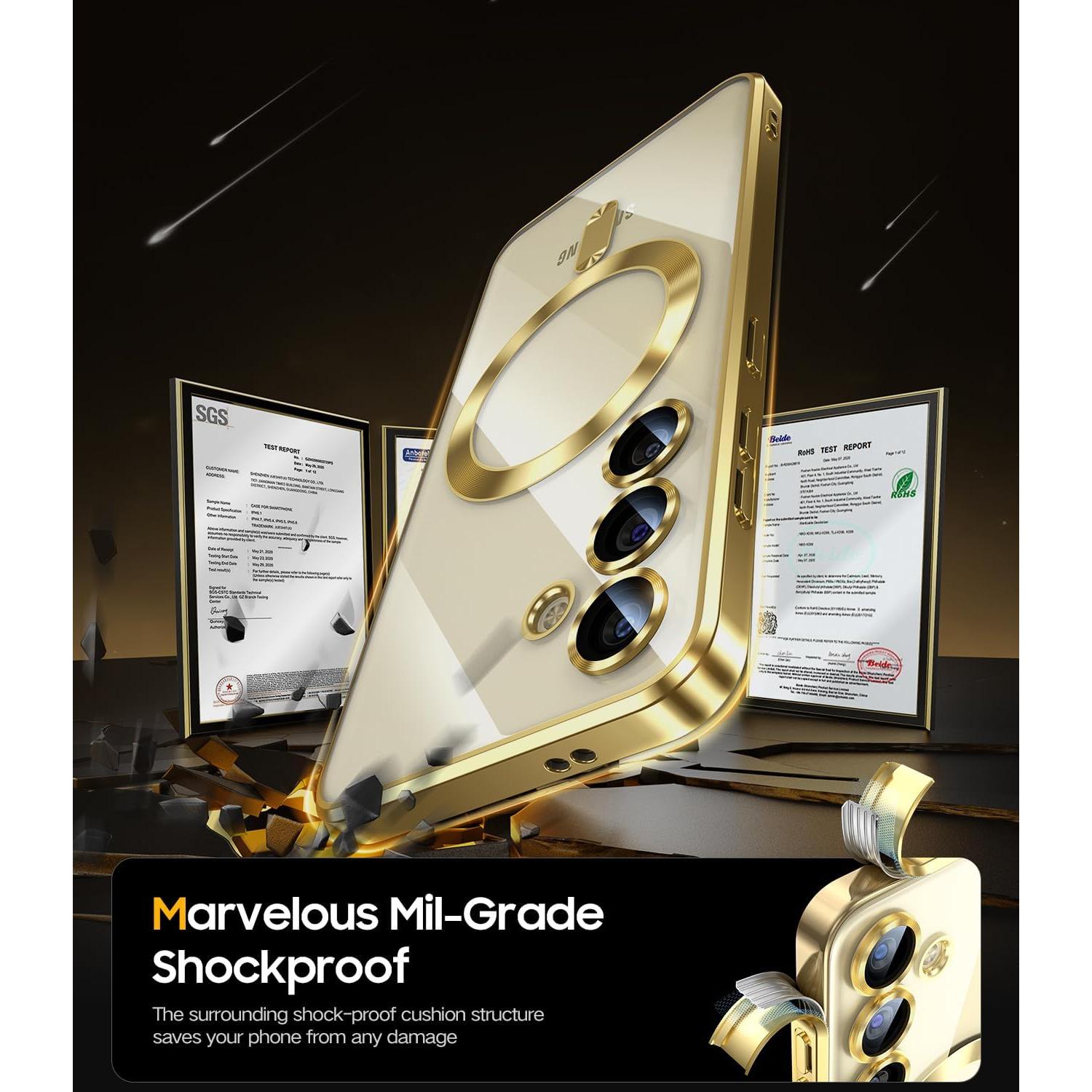 Funda JUESHITUO para Samsung Galaxy S24 con Protector de Lente