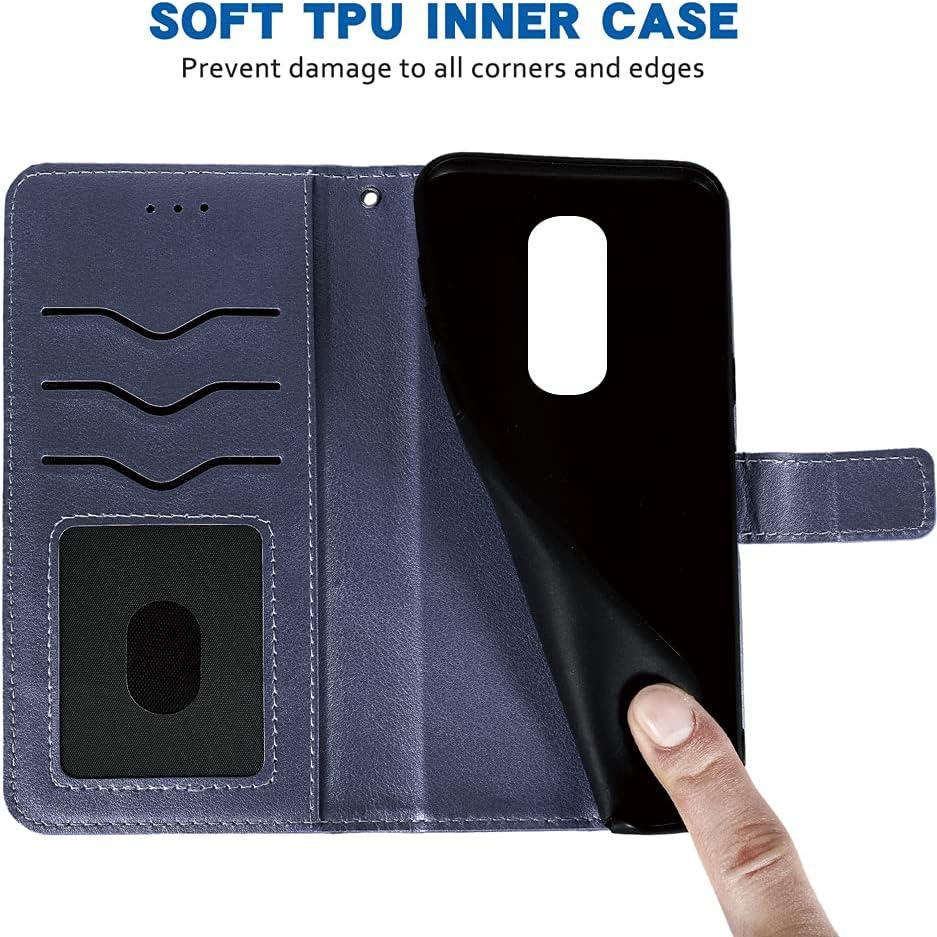 Funda de Cuero con Soporte y Ranuras para LG K30 2018 Azul