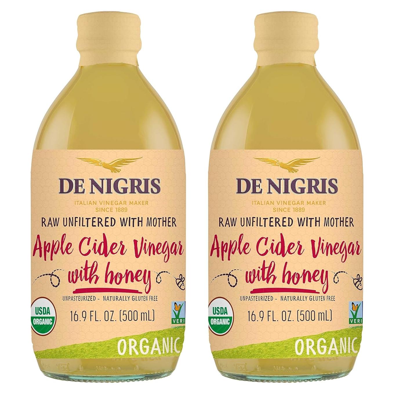 Vinagre de Sidra de Manzana Orgánico De Nigris con Miel 500 ml x2