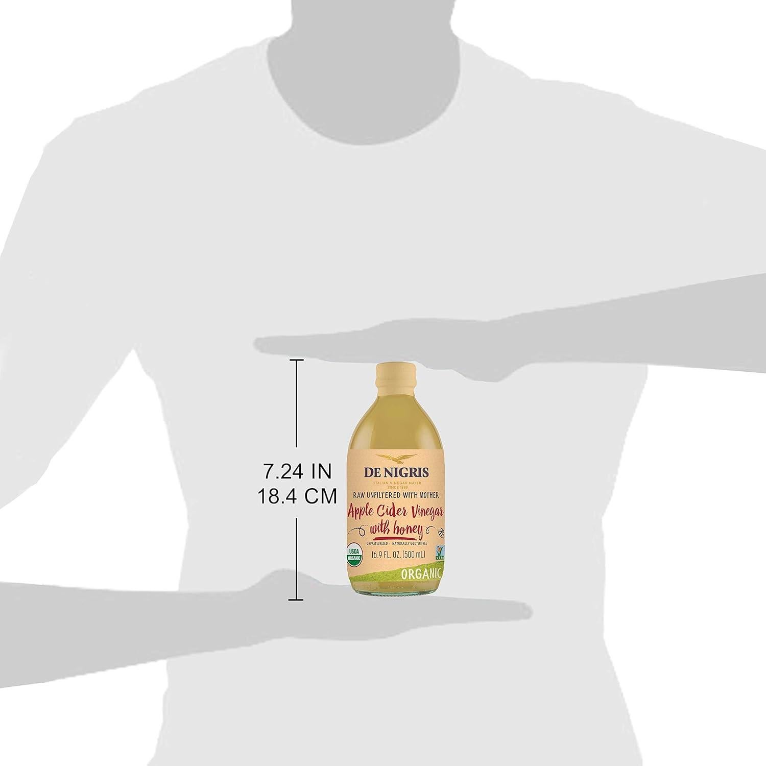 Vinagre de Sidra de Manzana Orgánico De Nigris con Miel 500 ml x2