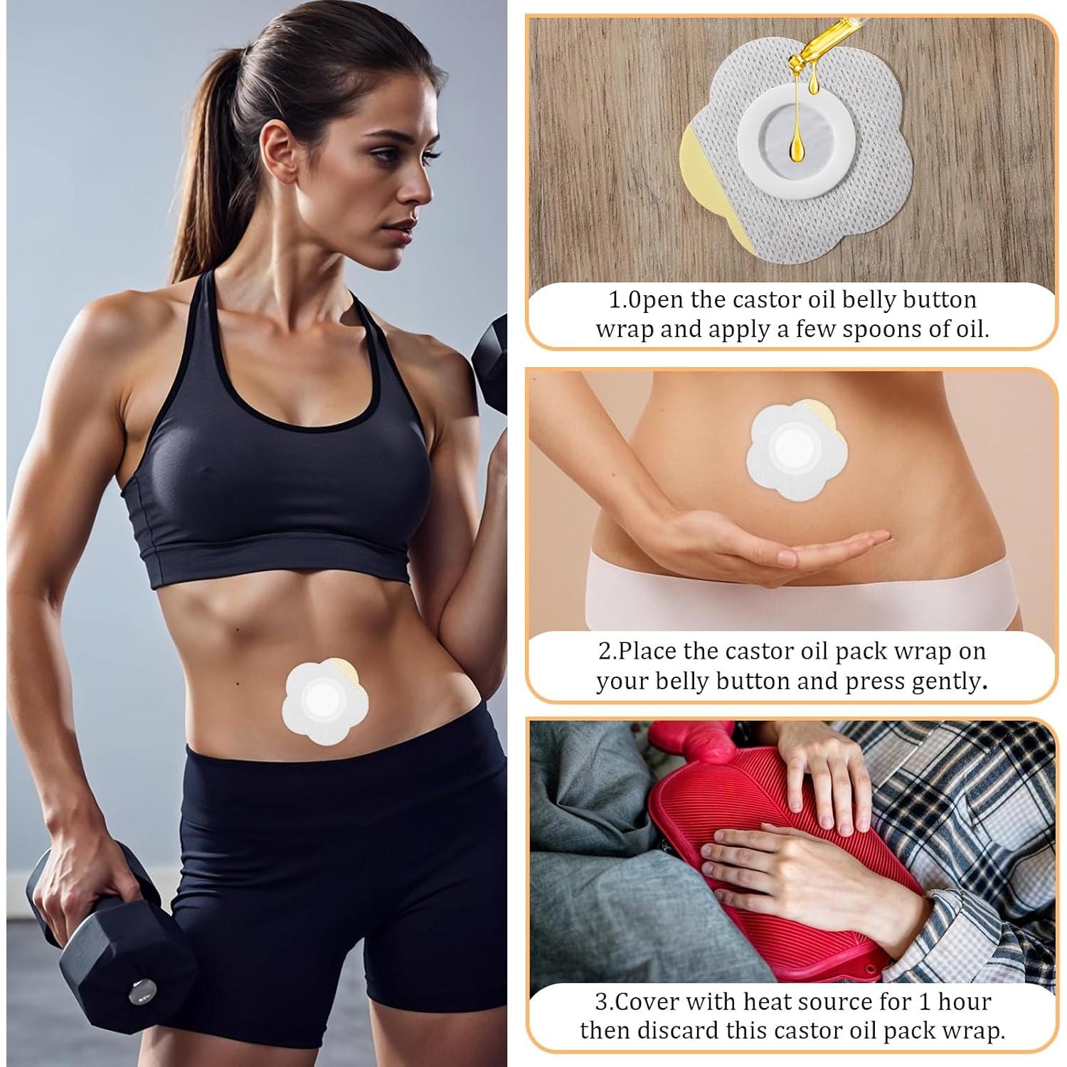 30 Pcs Compresas Desechables de Aceite de Ricino Qianyu 5.7x5.7cm