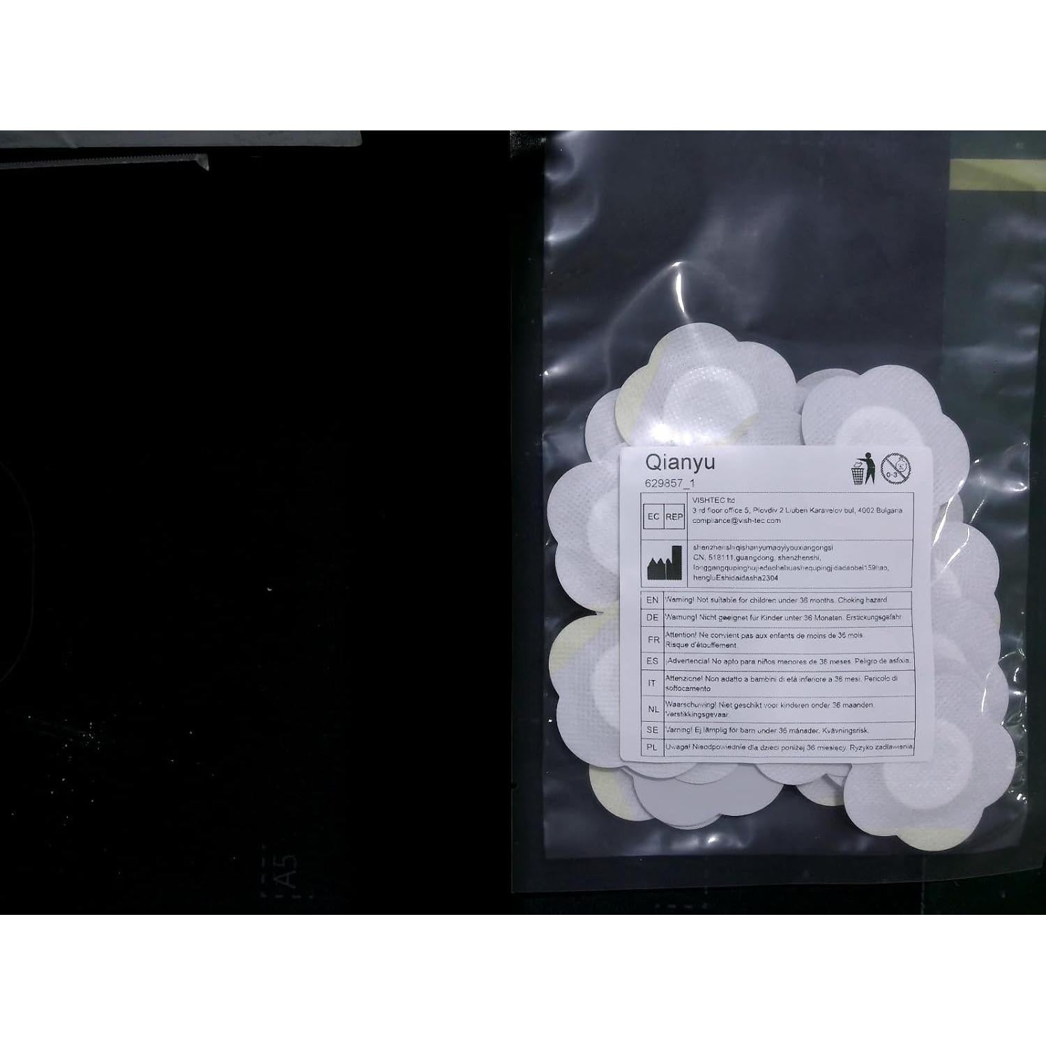 30 Pcs Compresas Desechables de Aceite de Ricino Qianyu 5.7x5.7cm