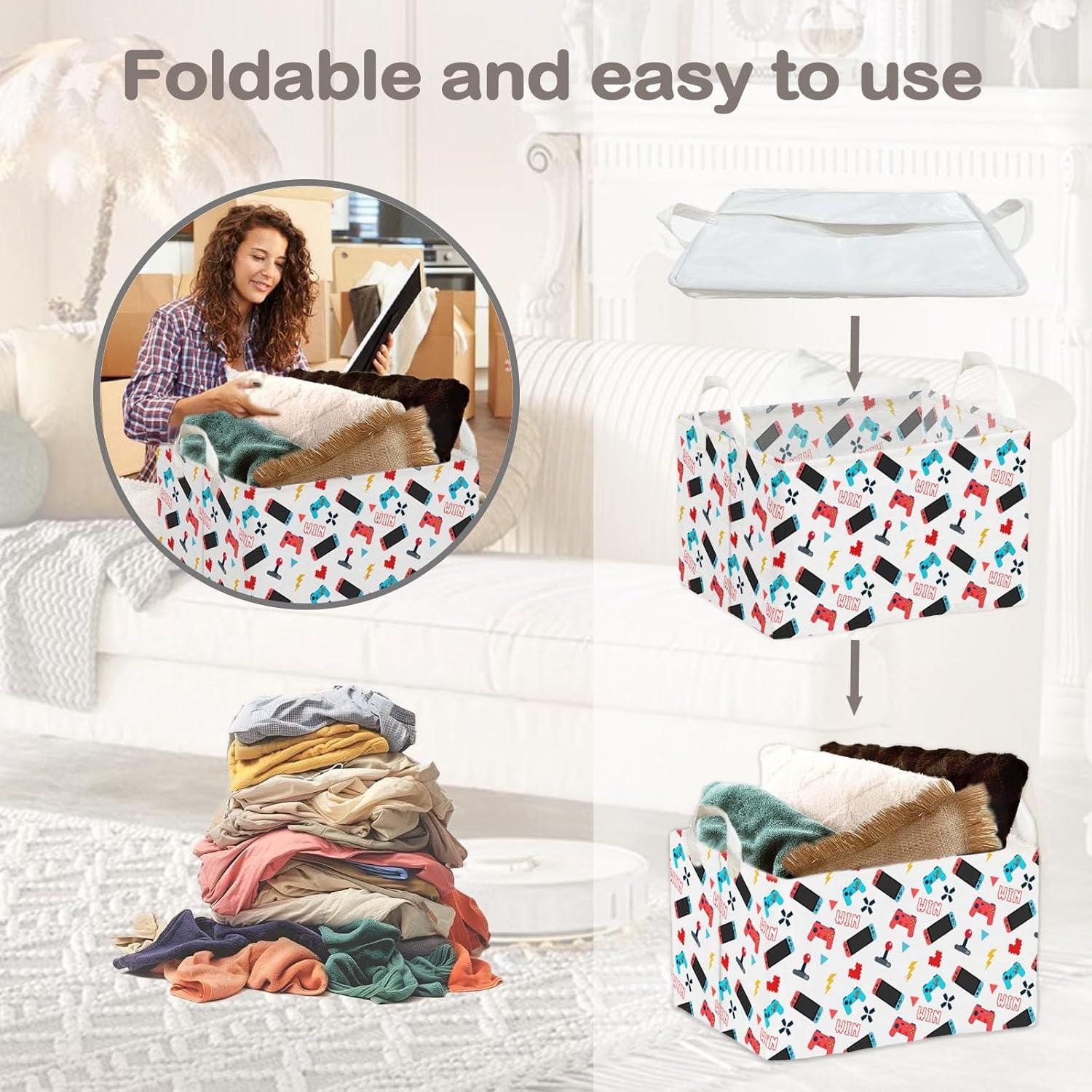 Cesta de Almacenamiento Temática QZCYU Azul 38x25x22 cm