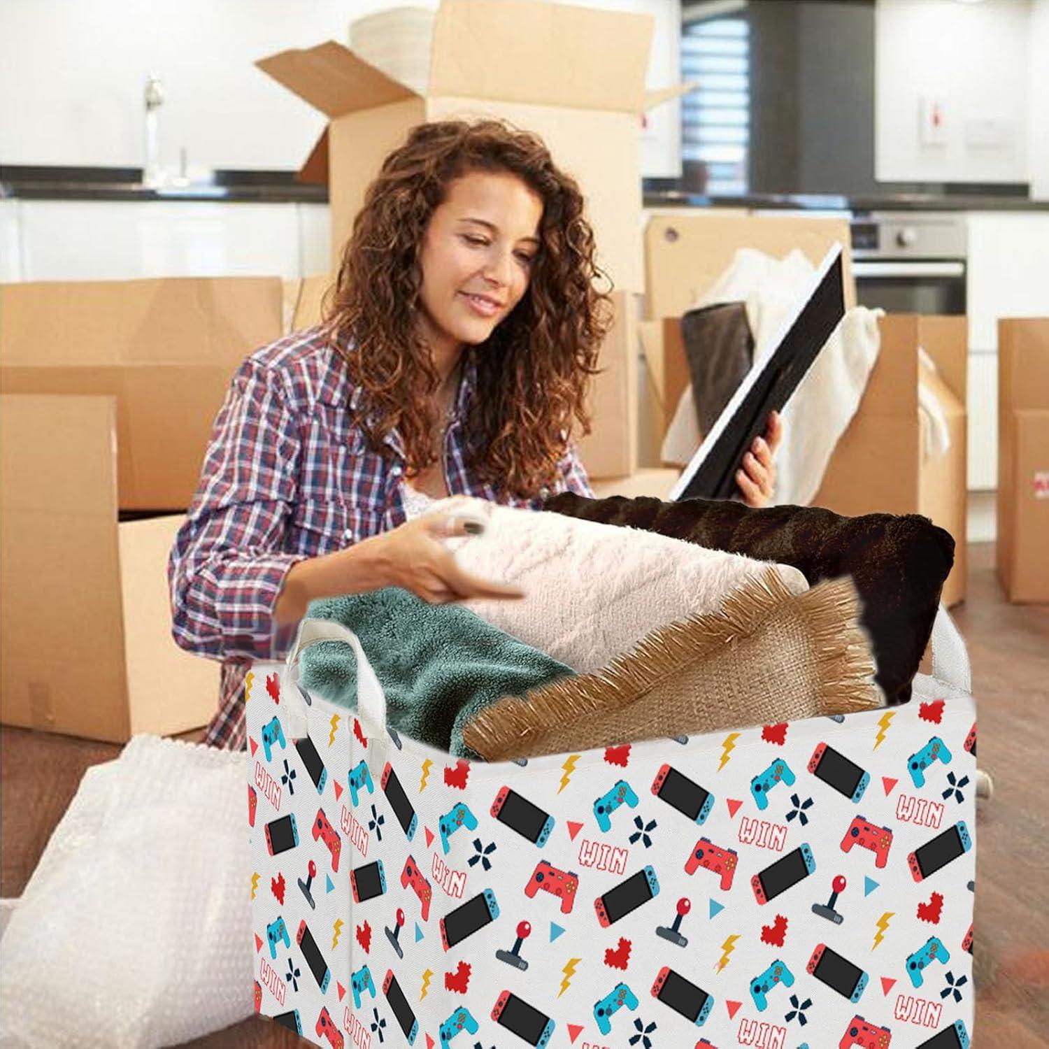 Cesta de Almacenamiento Temática QZCYU Azul 38x25x22 cm