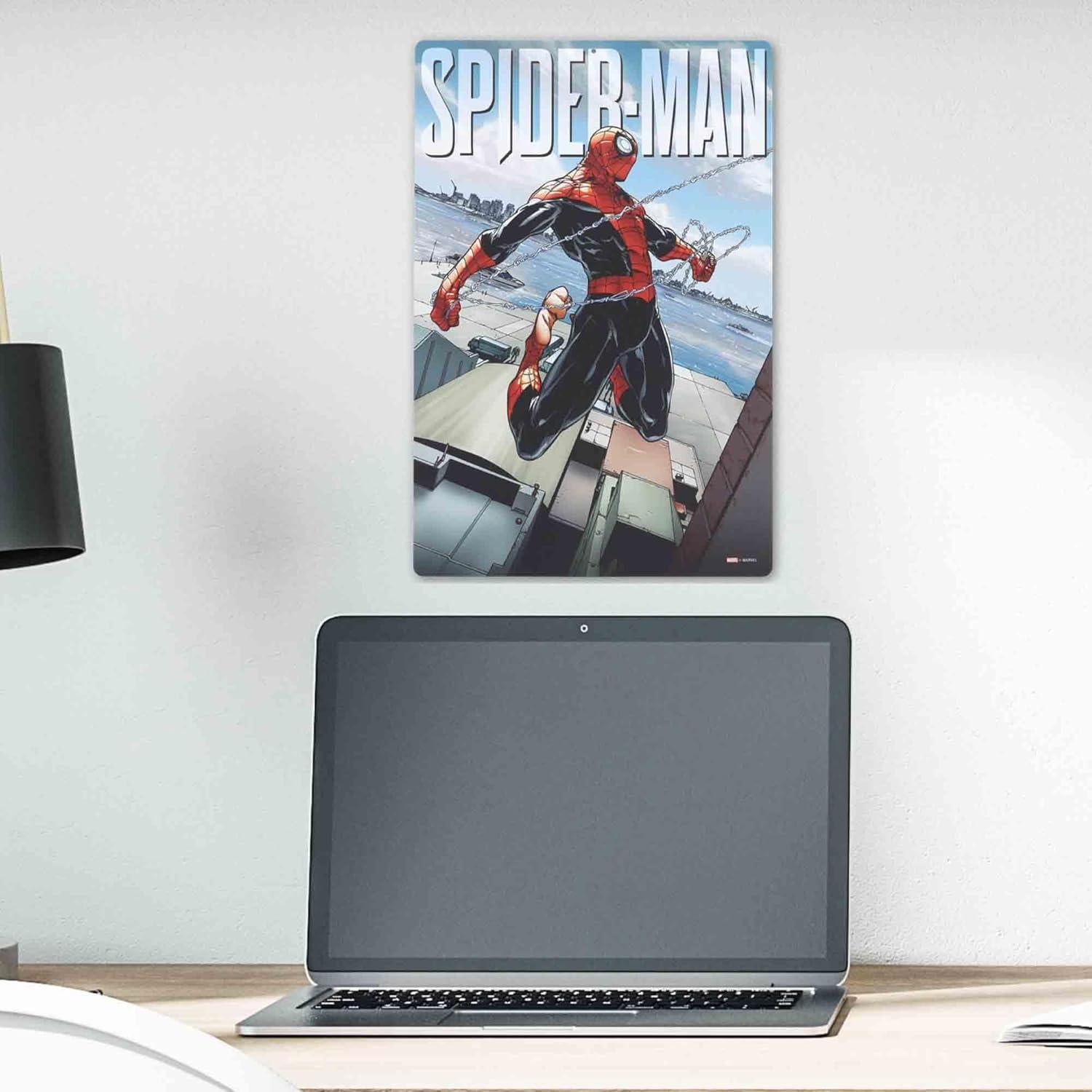 Letrero de Metal Spider-Man Open Road Brands 24.9x37.3 cm