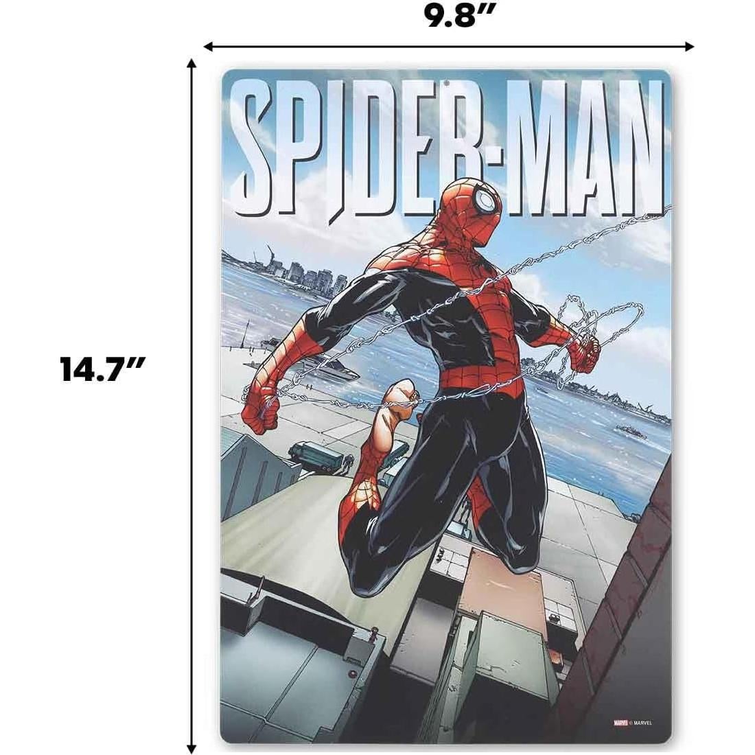 Letrero de Metal Spider-Man Open Road Brands 24.9x37.3 cm