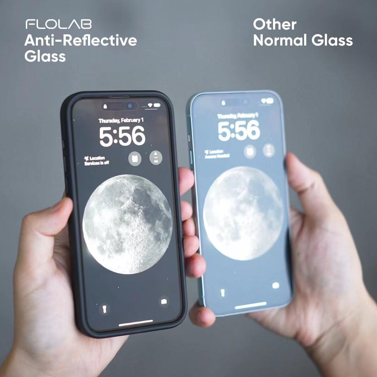 Protector de Pantalla FLOLAB para iPhone 15, Vidrio Templado 3D, Anti-Reflectante, Ultra Claro
