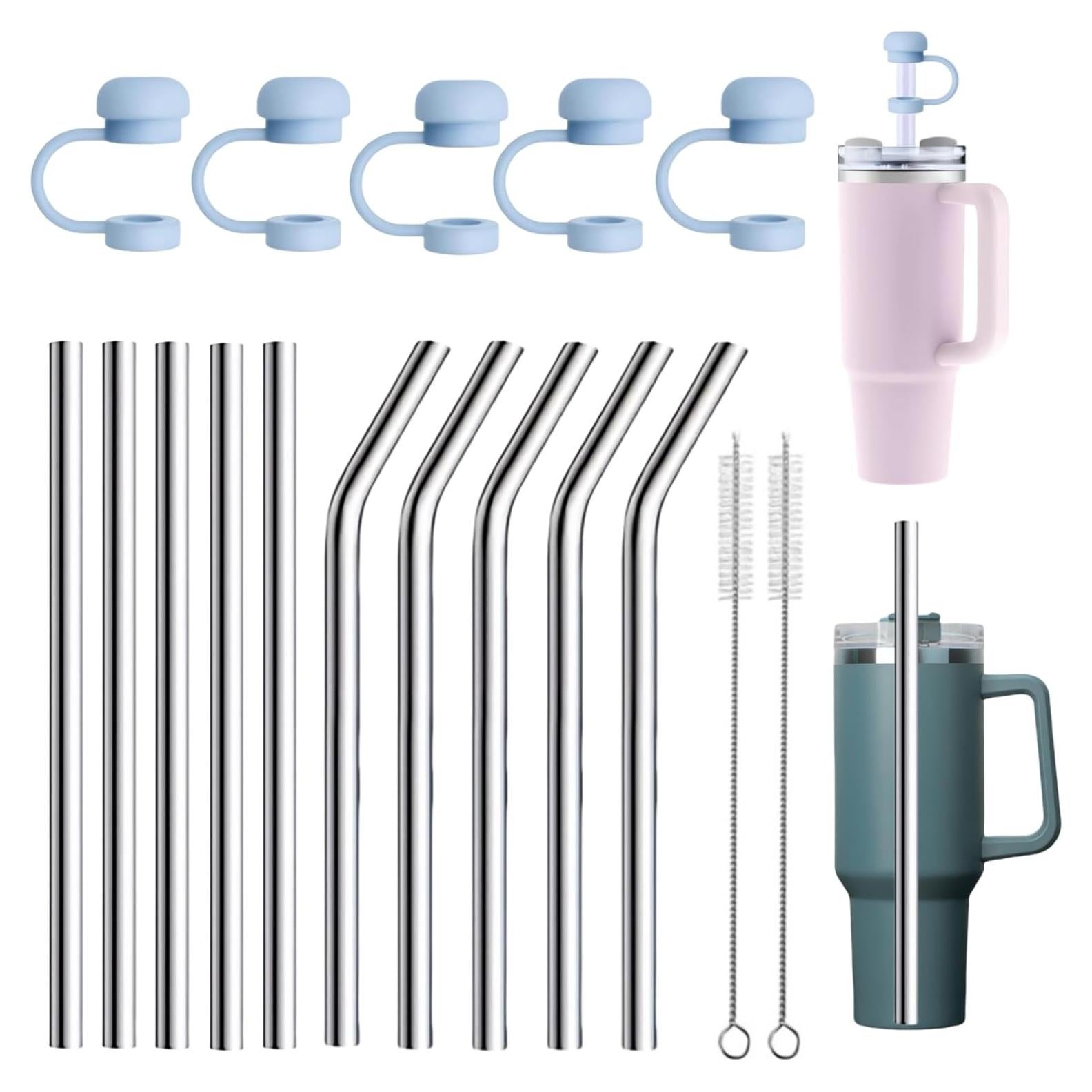 Juego de 10 Pajillas de Acero Inoxidable XHTTFDC 30 cm