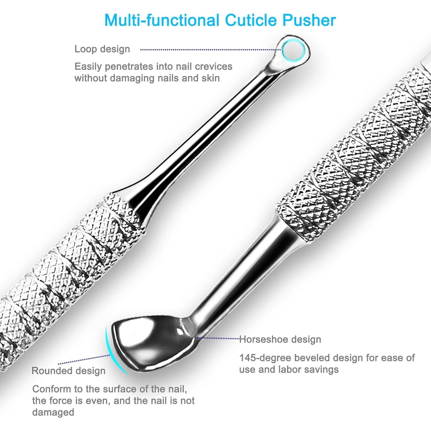 Kit de Empujadores de Cutículas Pingispower - Acero Inoxidable