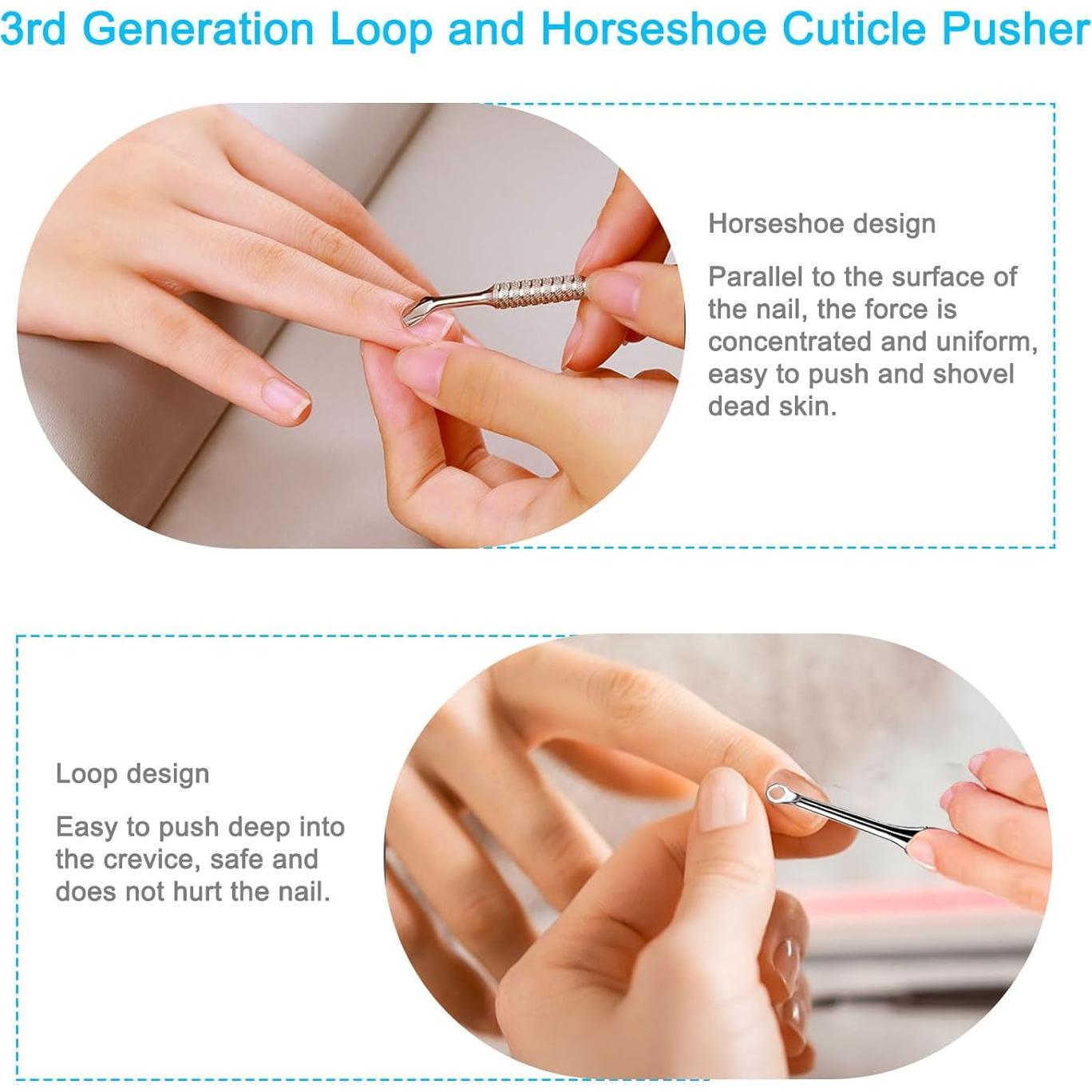 Kit de Empujadores de Cutículas Pingispower - Acero Inoxidable