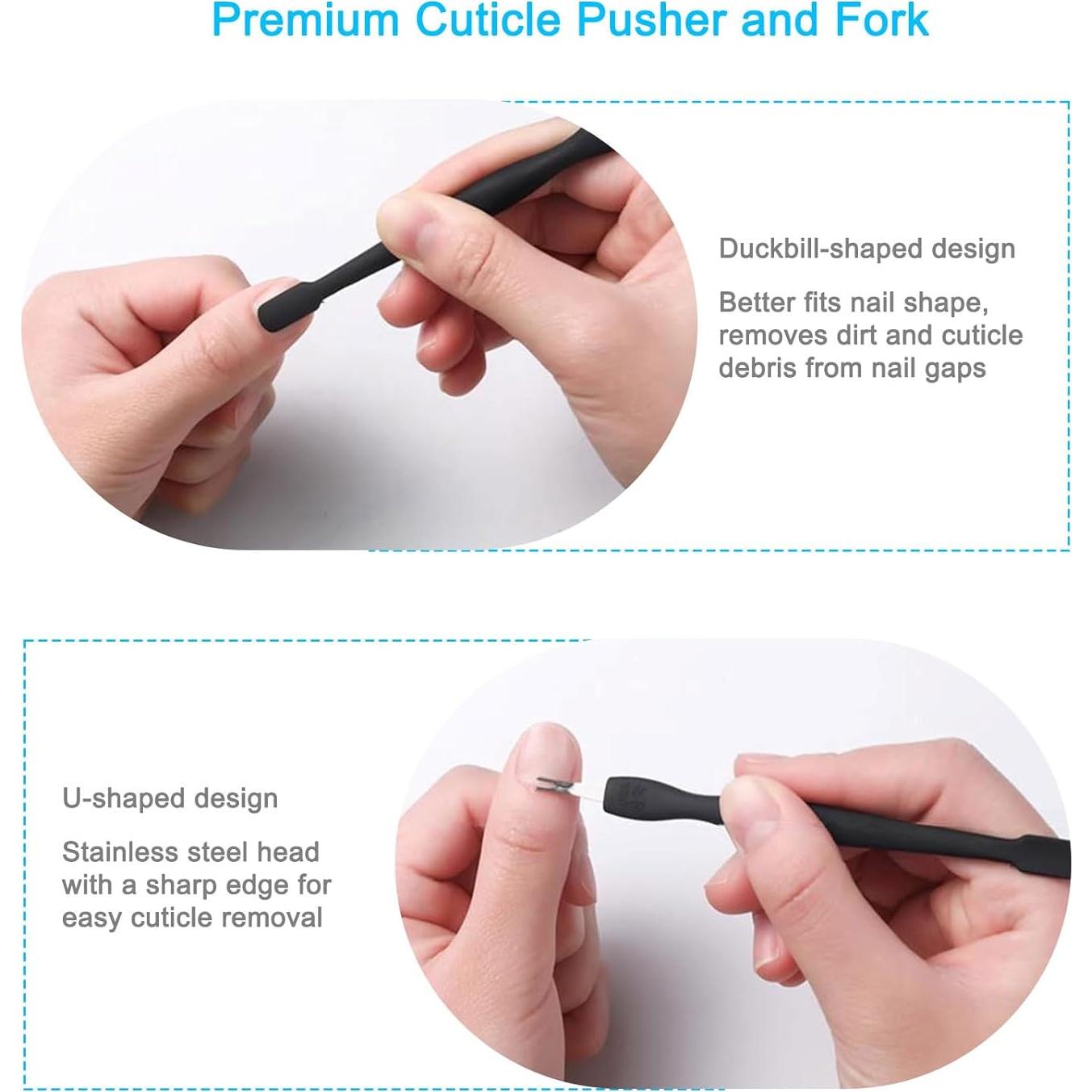 Kit de Empujadores de Cutículas Pingispower - Acero Inoxidable