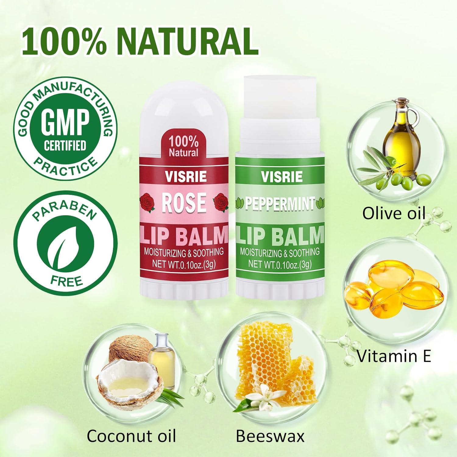 Bálsamo Labial Mini a Granel VISRIE - 20 Piezas, 10 Sabores