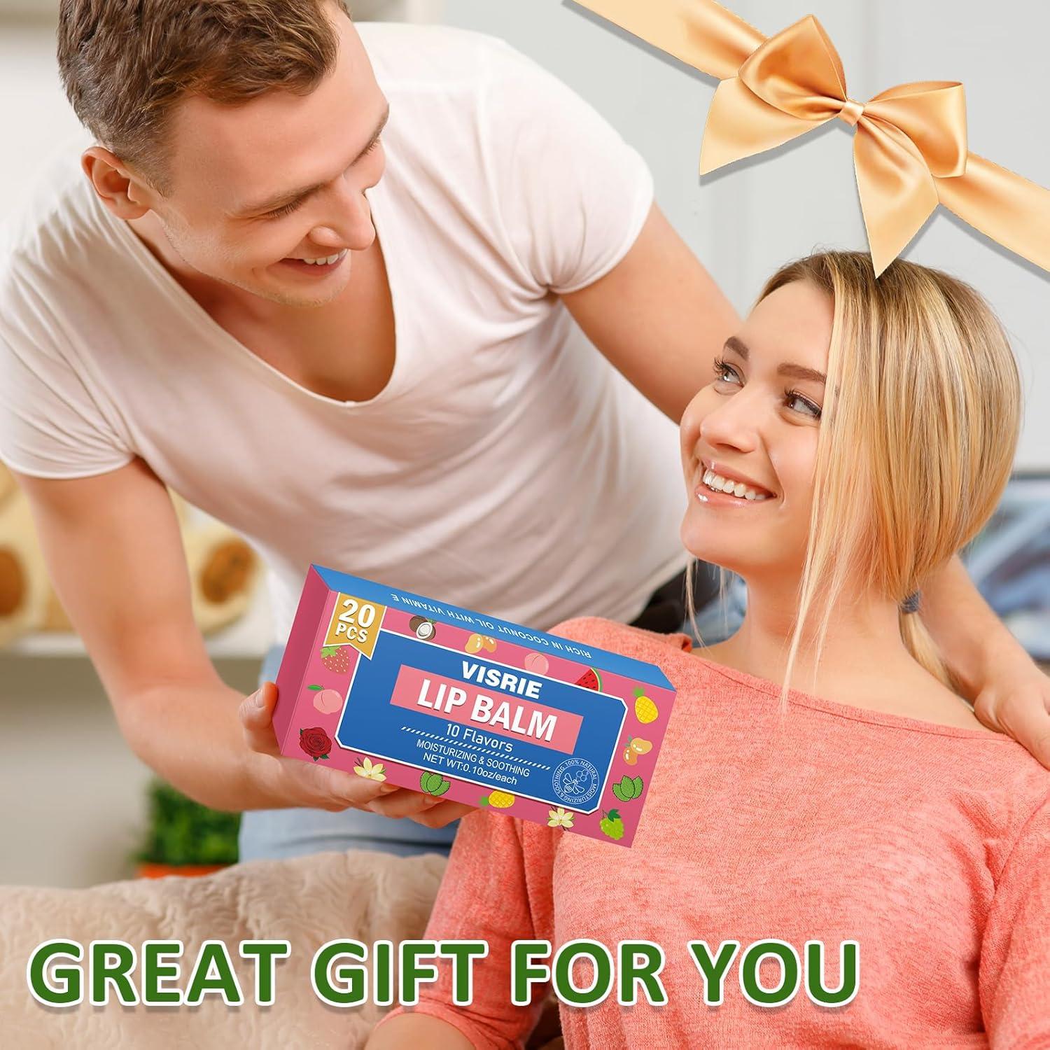 Bálsamo Labial Mini a Granel VISRIE - 20 Piezas, 10 Sabores