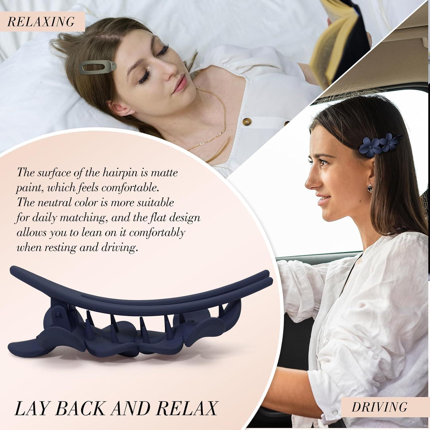 8 Clips de Pelo Planos Obeoby - 2 Estilos, 4 Colores, 27.7 cm